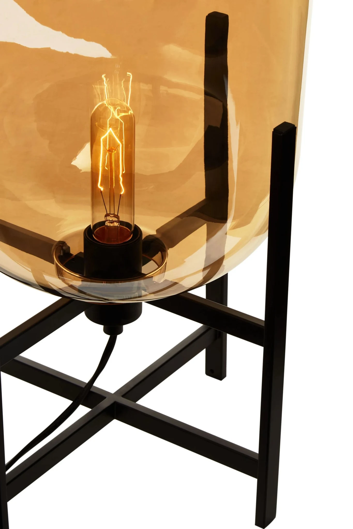 Trieste Champagne Glass Table Lamp with Black Metal Base - Table lamps, photo 7 of 8
