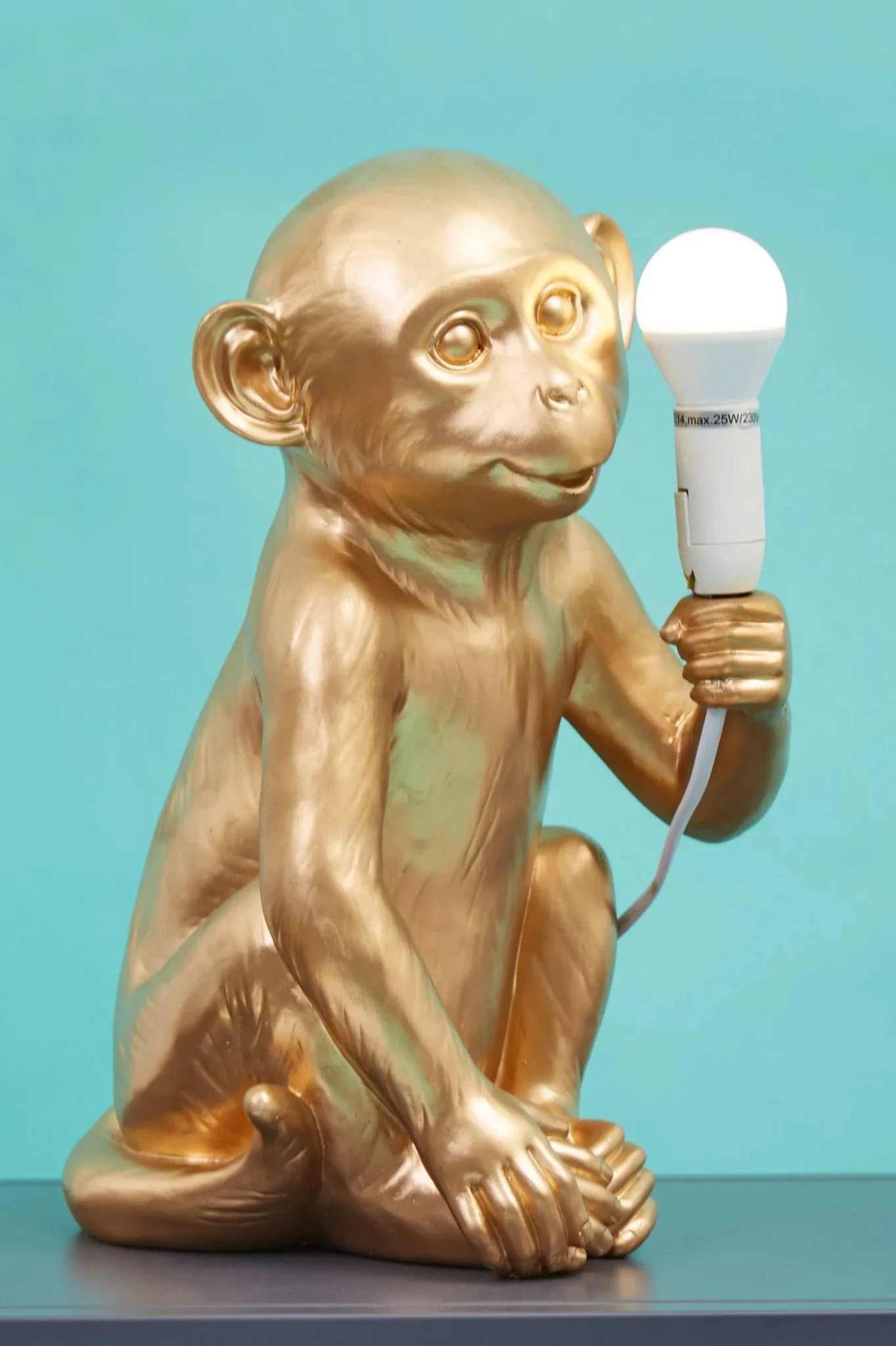 Boho Gold Finish Monkey Lamp - Table lamps, photo 4 of 8