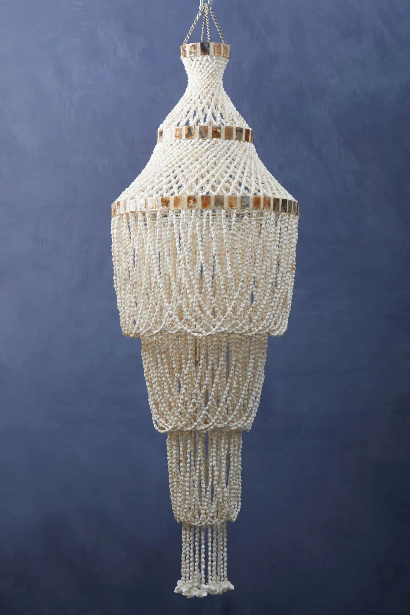 Palu Natural White and Amber Shell Large Pendant Shade - Pendant lights, photo 2 of 5
