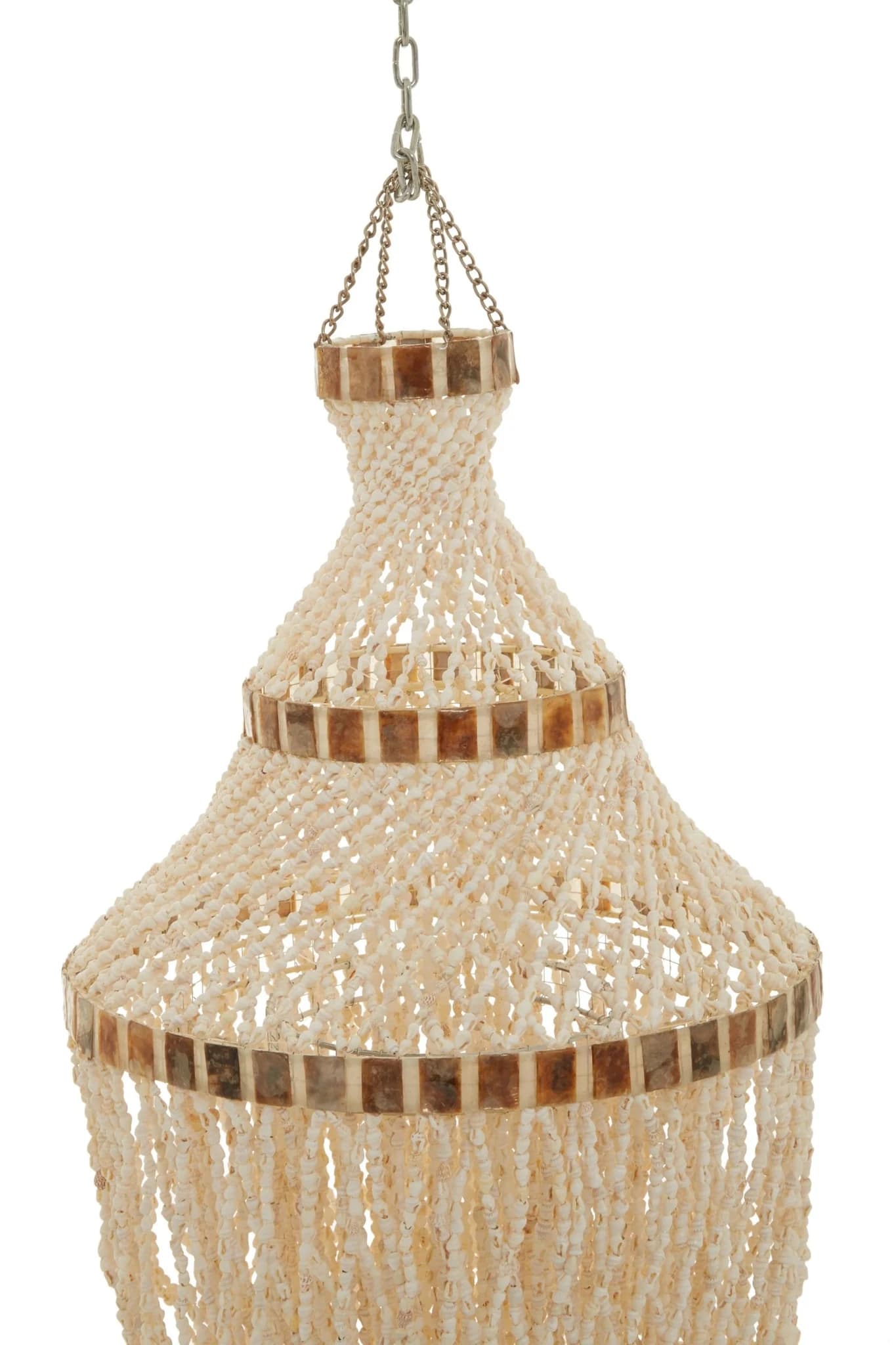Palu Natural White and Amber Shell Large Pendant Shade - Pendant lights, photo 5 of 5
