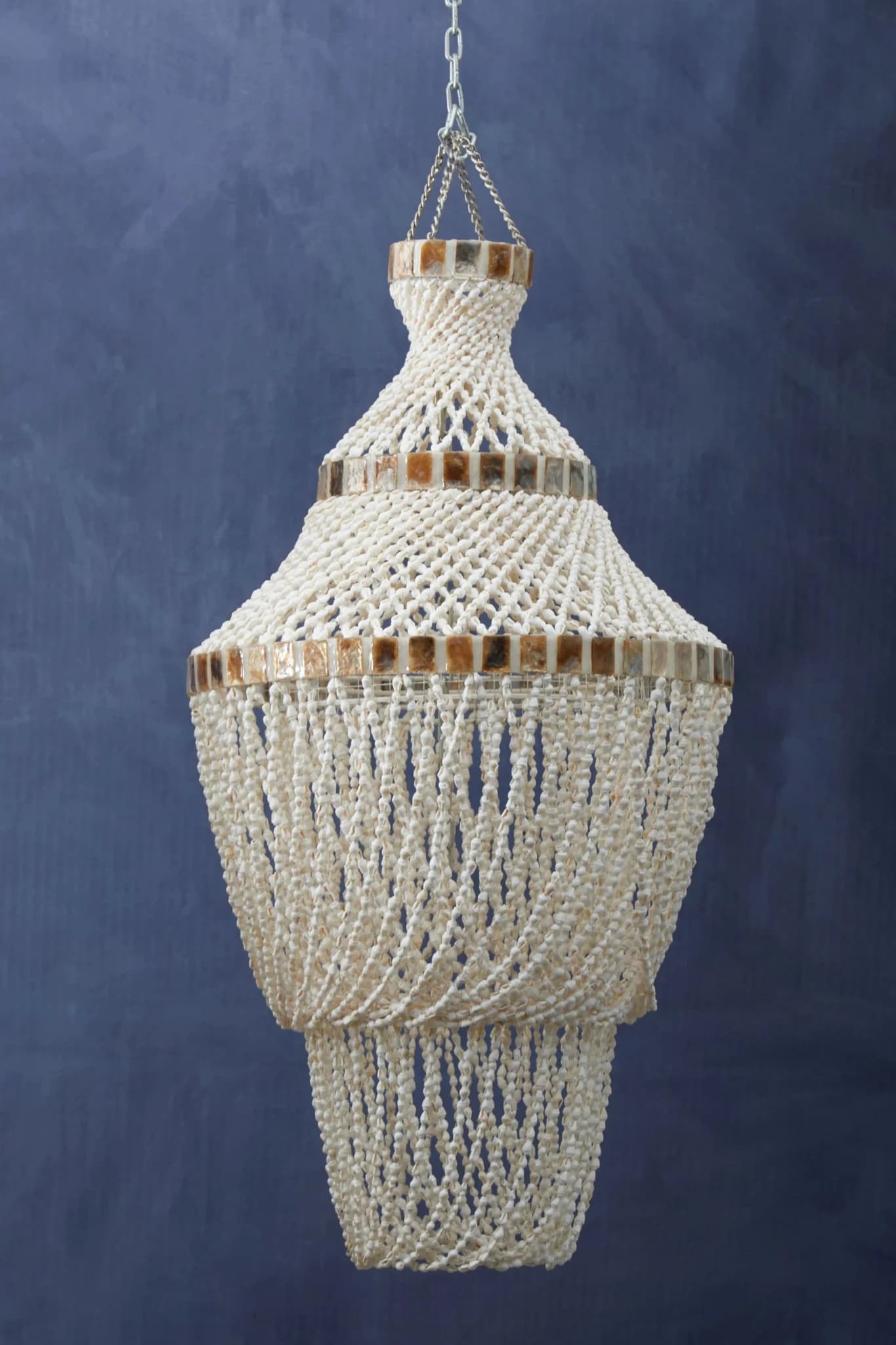Palu Natural White and Amber Shell Pendant Shade - Pendant lights, photo 2 of 5