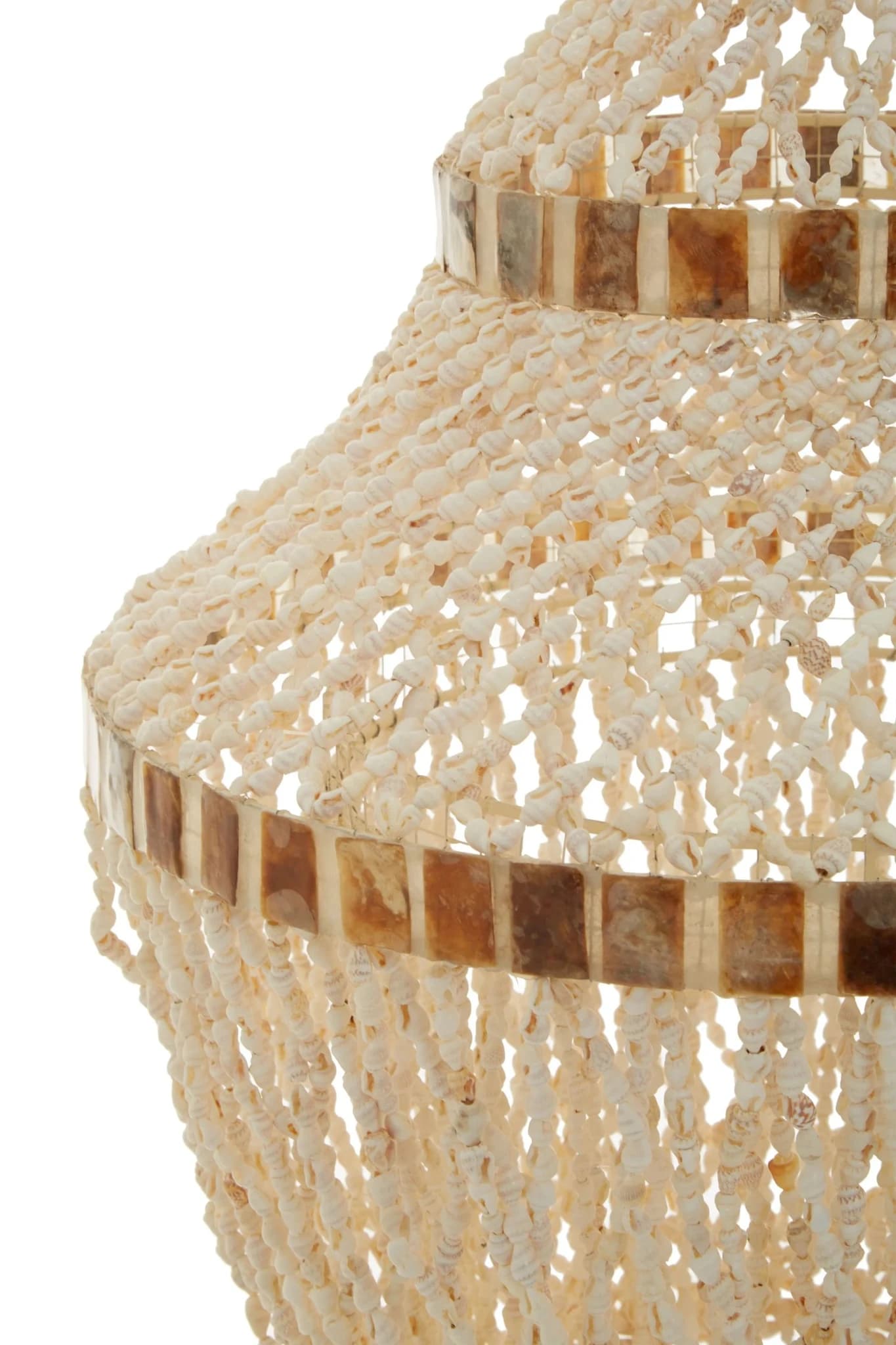 Palu Natural White and Amber Shell Pendant Shade - Pendant lights, photo 3 of 5