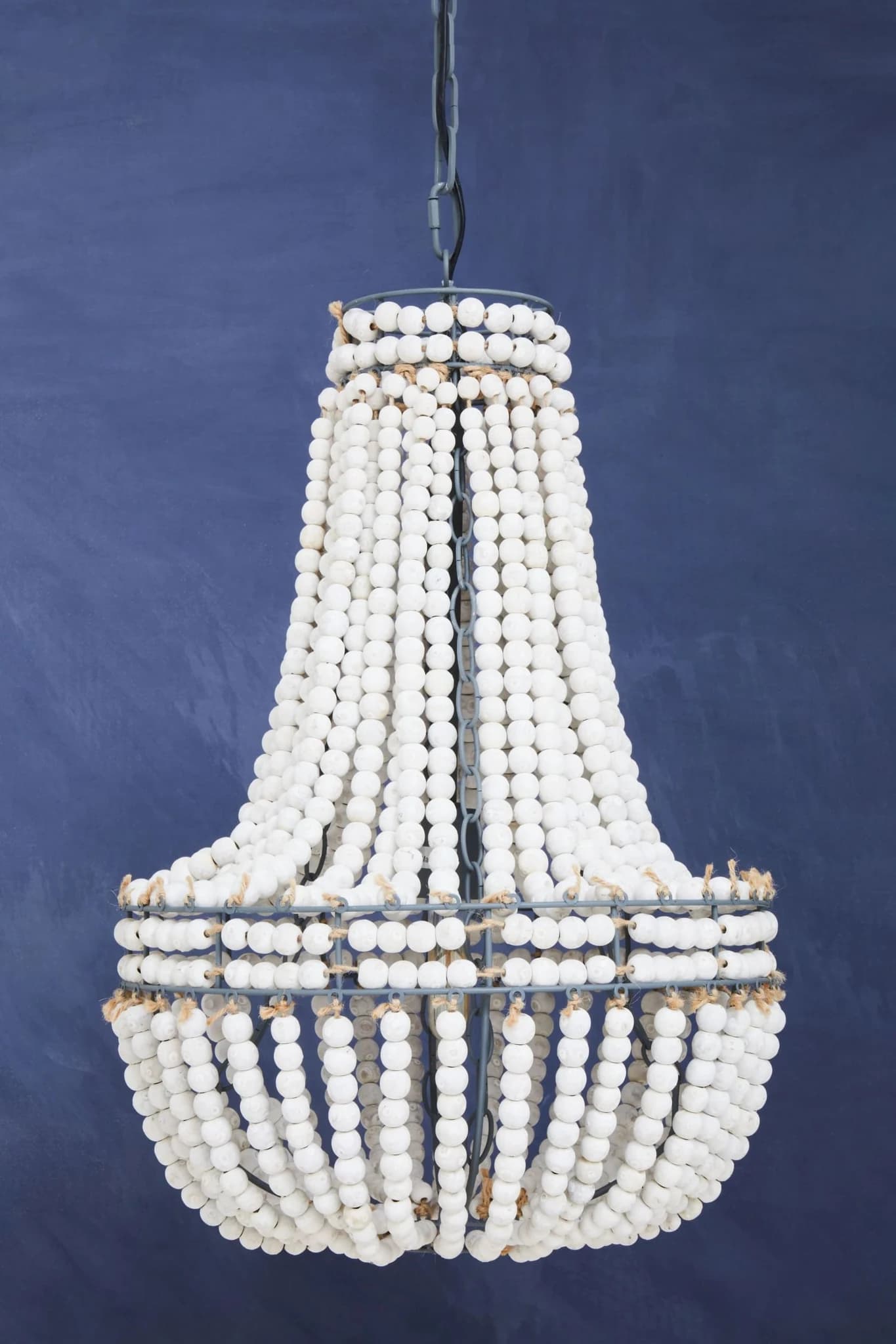 Lapiz Antique White Wooden Beads Chandelier - Pendant lights, photo 5 of 8