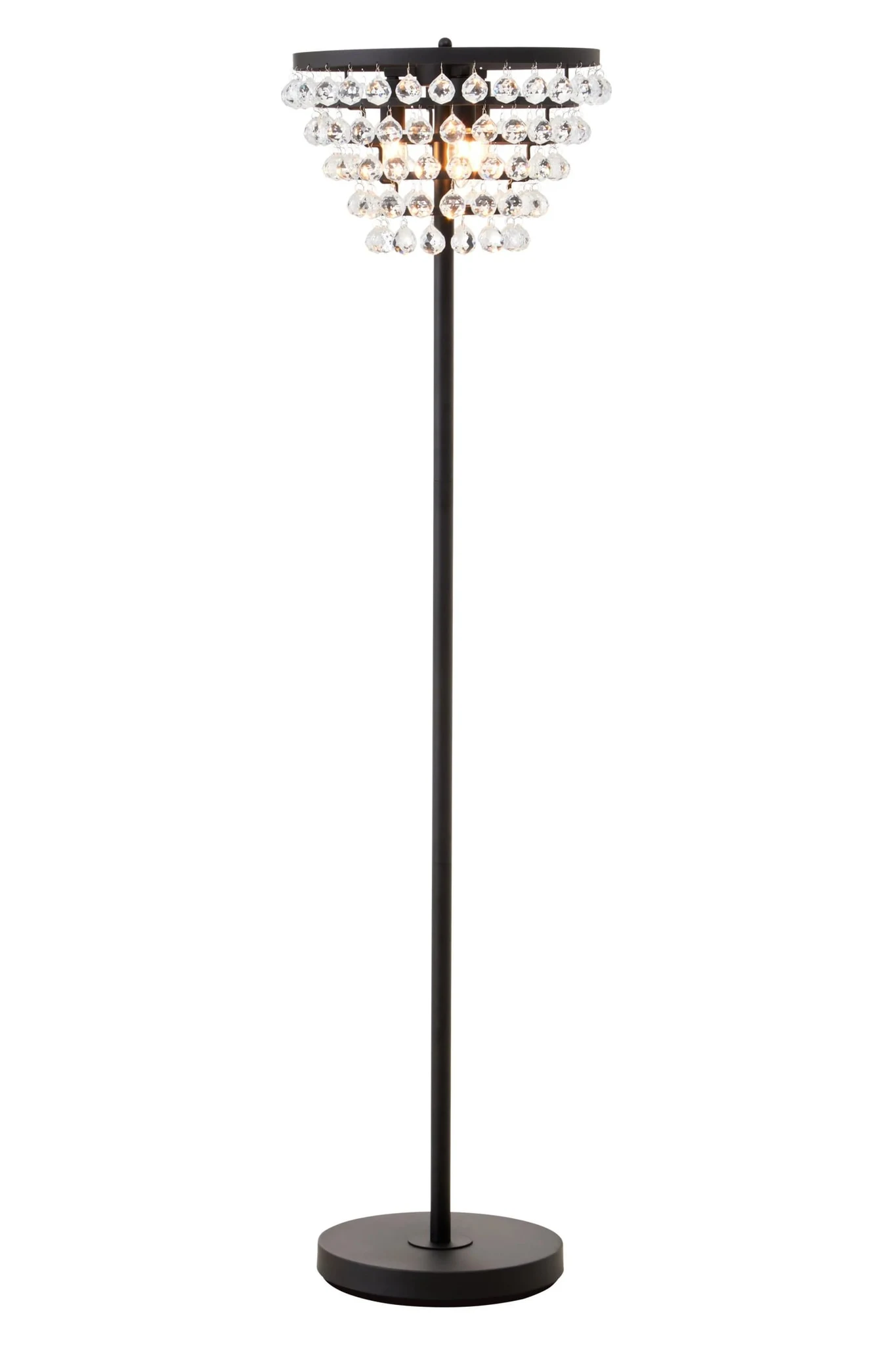 Hutchinson Clear Crystal Floor Lamp with Black Metal - Floor lamps, photo 2 of 5