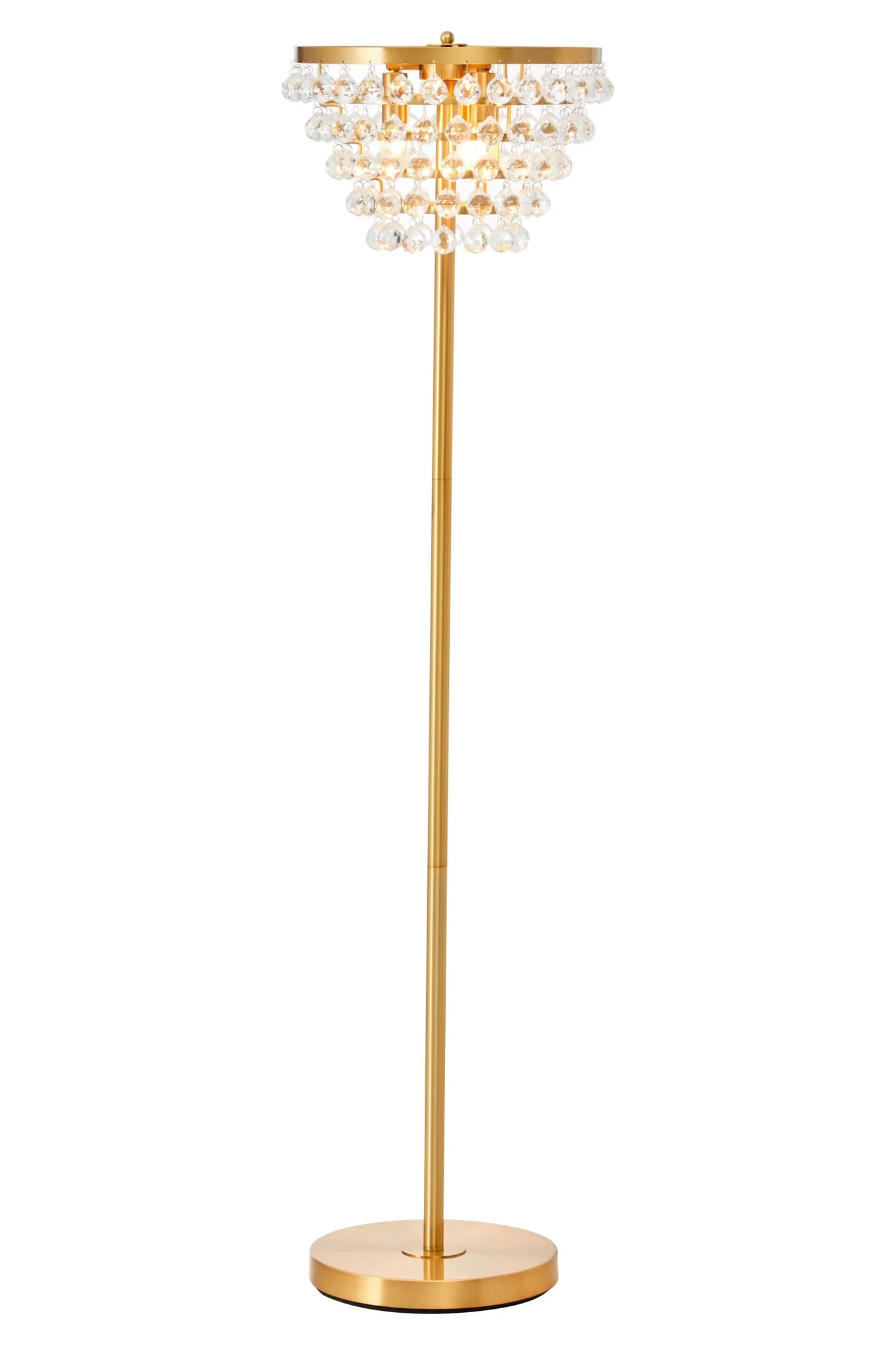 Hutchinson Clear Crystal Floor Lamp with Gold Metal - Floor lamps, photo 2 of 5