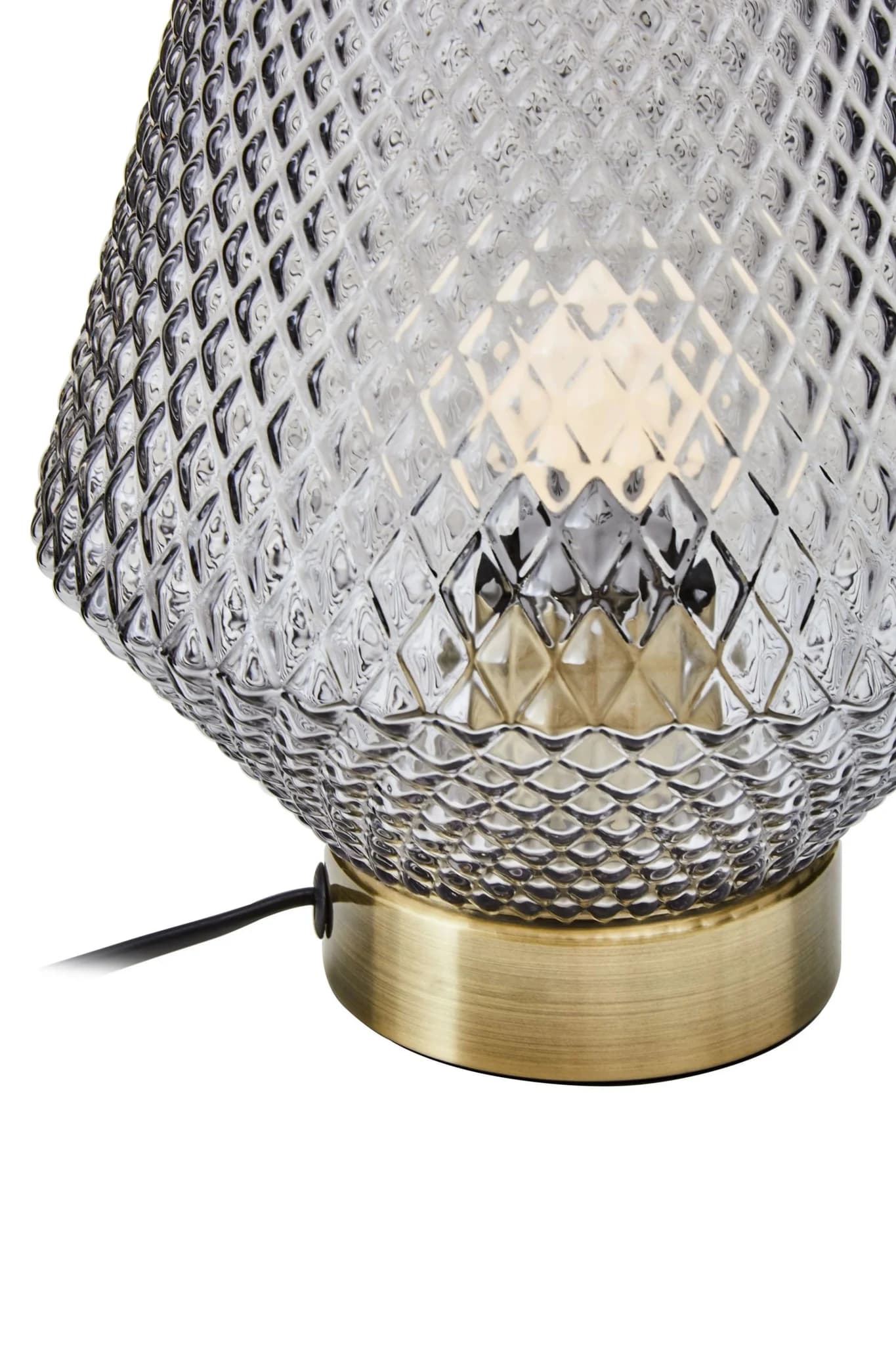 Noble Grey Smoked Glass Table Lamp - Table lamps, photo 4 of 5
