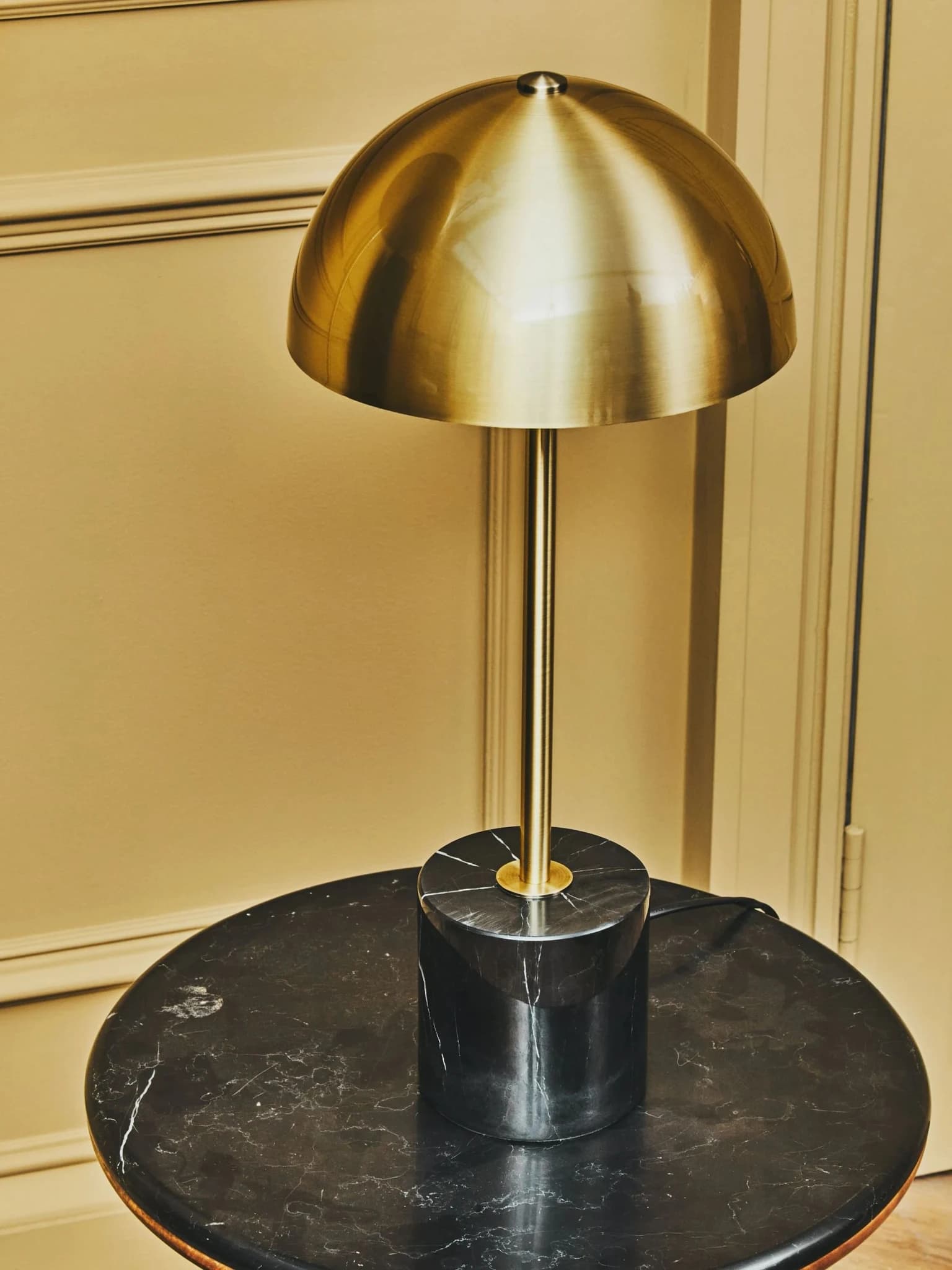 Murdoch Brushed Brass Table Lamp with Black Marble Base - Table lamps, photo 7 of 8