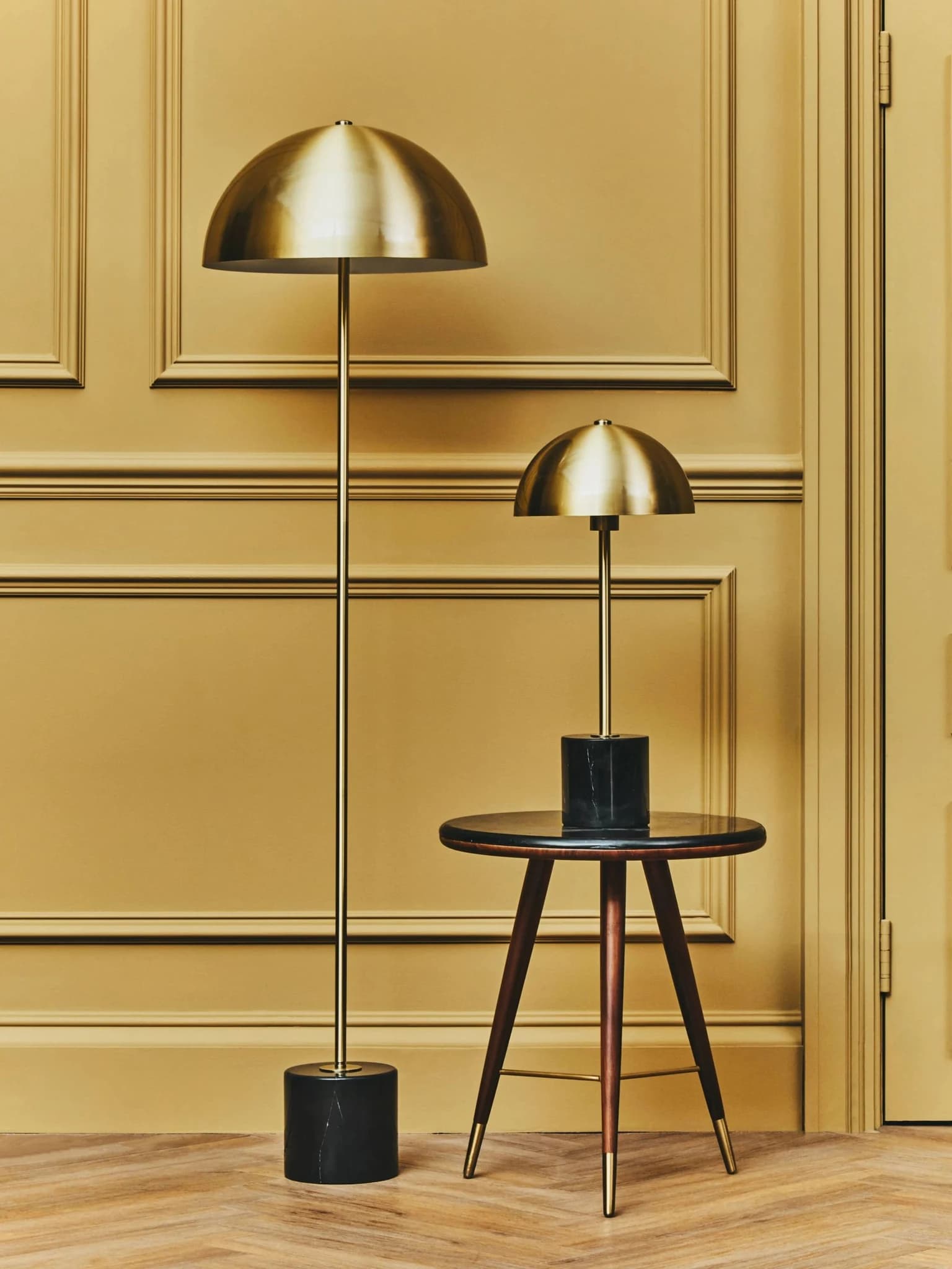 Murdoch Brushed Brass Table Lamp with Black Marble Base - Table lamps, photo 5 of 8