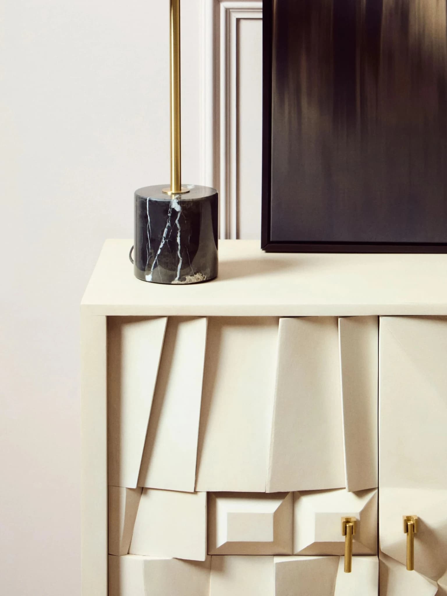 Murdoch Brushed Brass Table Lamp with Black Marble Base - Table lamps, photo 2 of 8