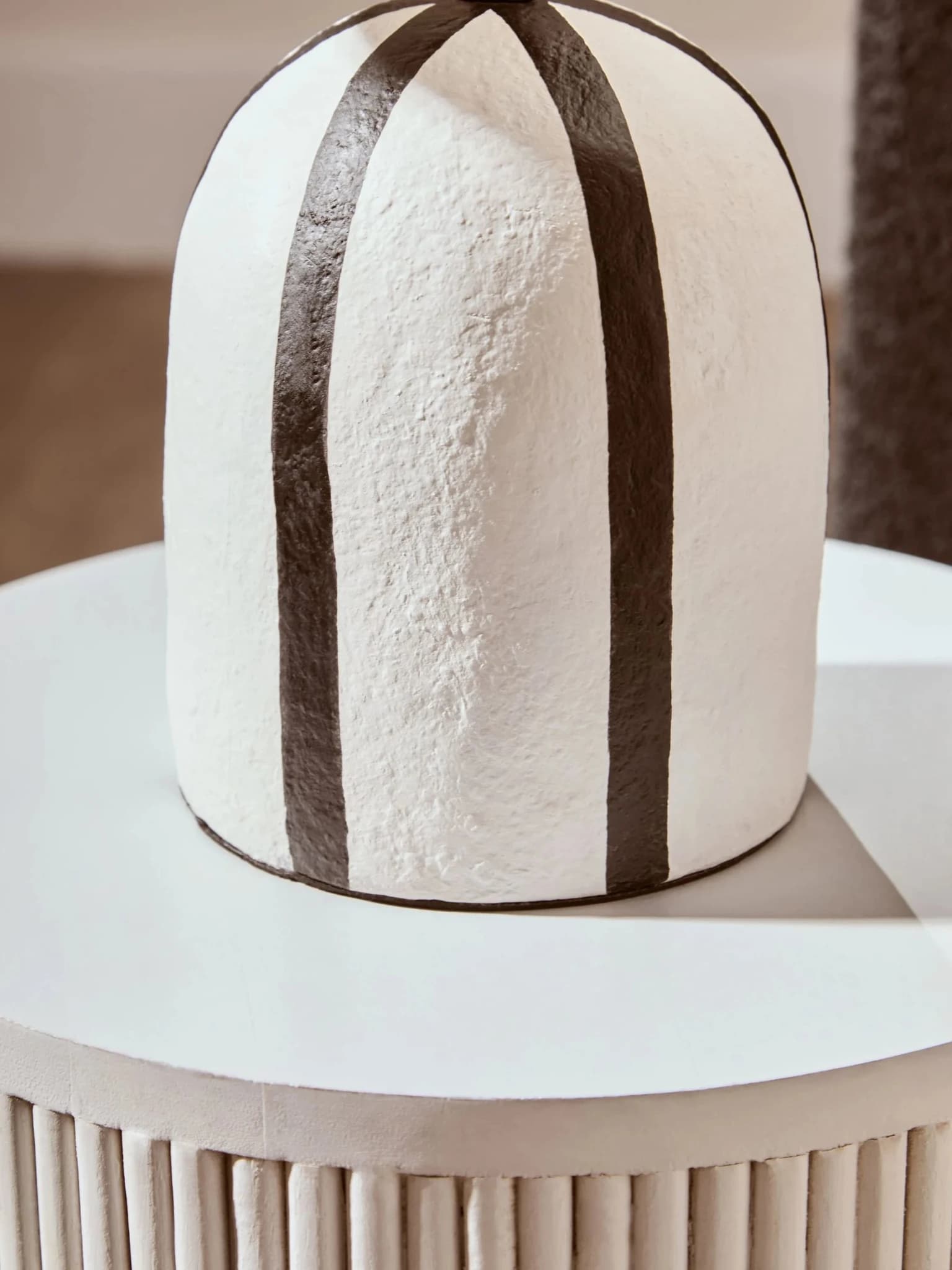 Carta Black and White Stripe Papier Mache Table Lamp - Table lamps, photo 5 of 8