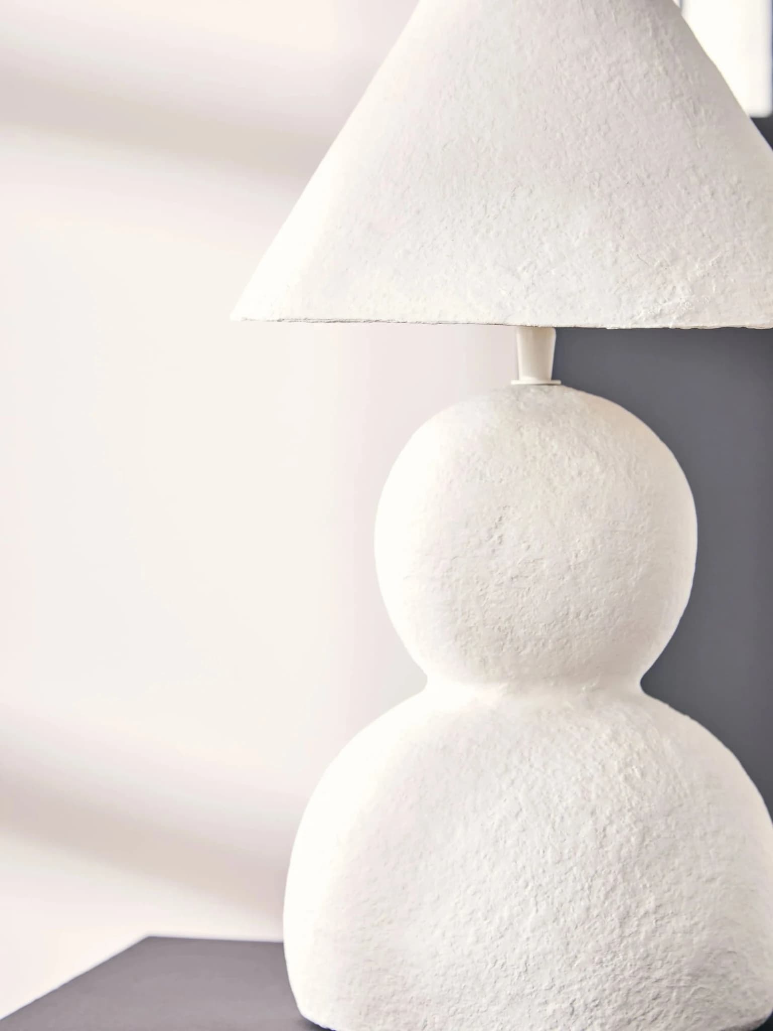Carta White Papier Mache Table Lamp - Table lamps, photo 8 of 8