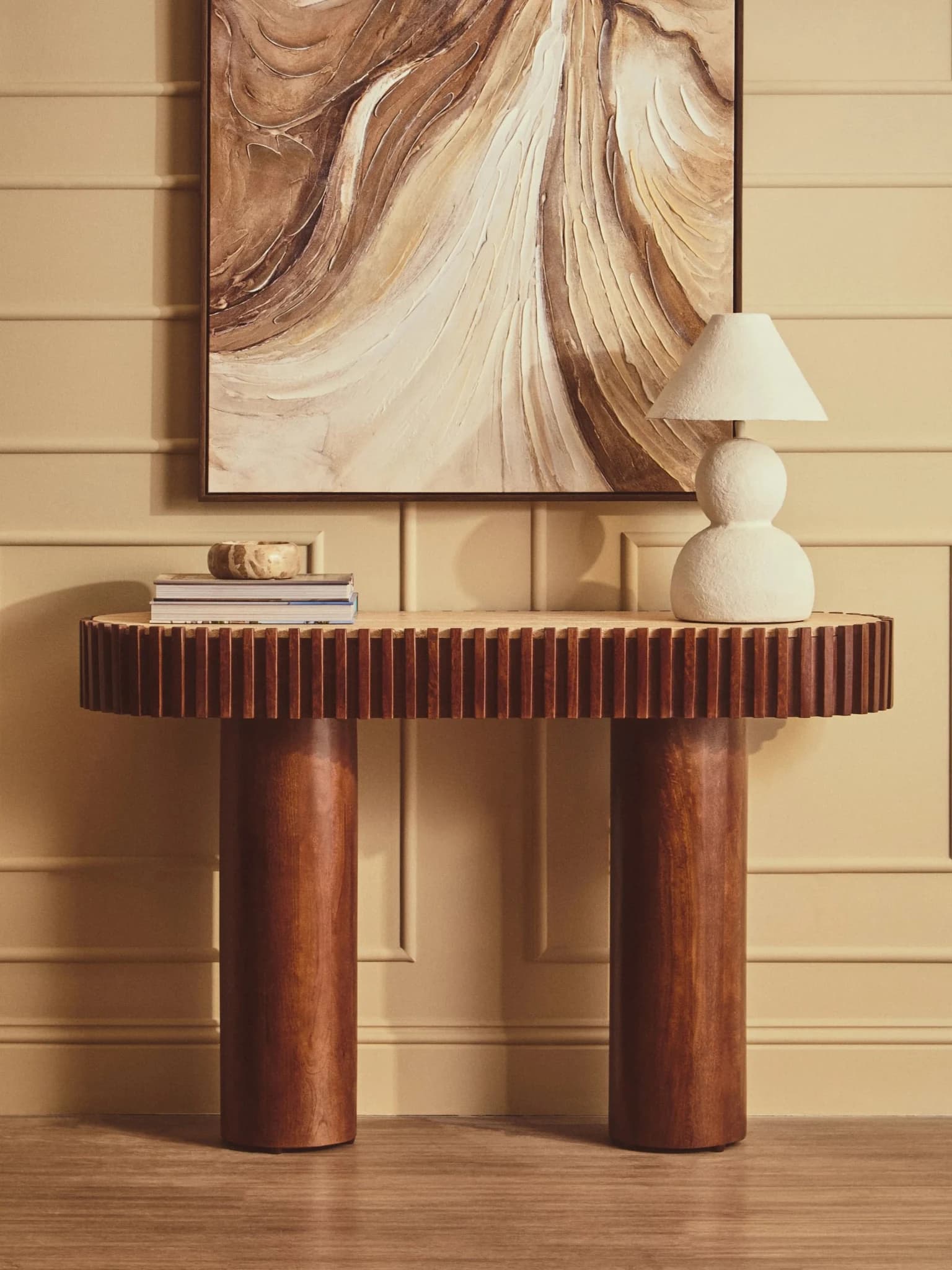 Carta White Papier Mache Table Lamp - Table lamps, photo 5 of 8