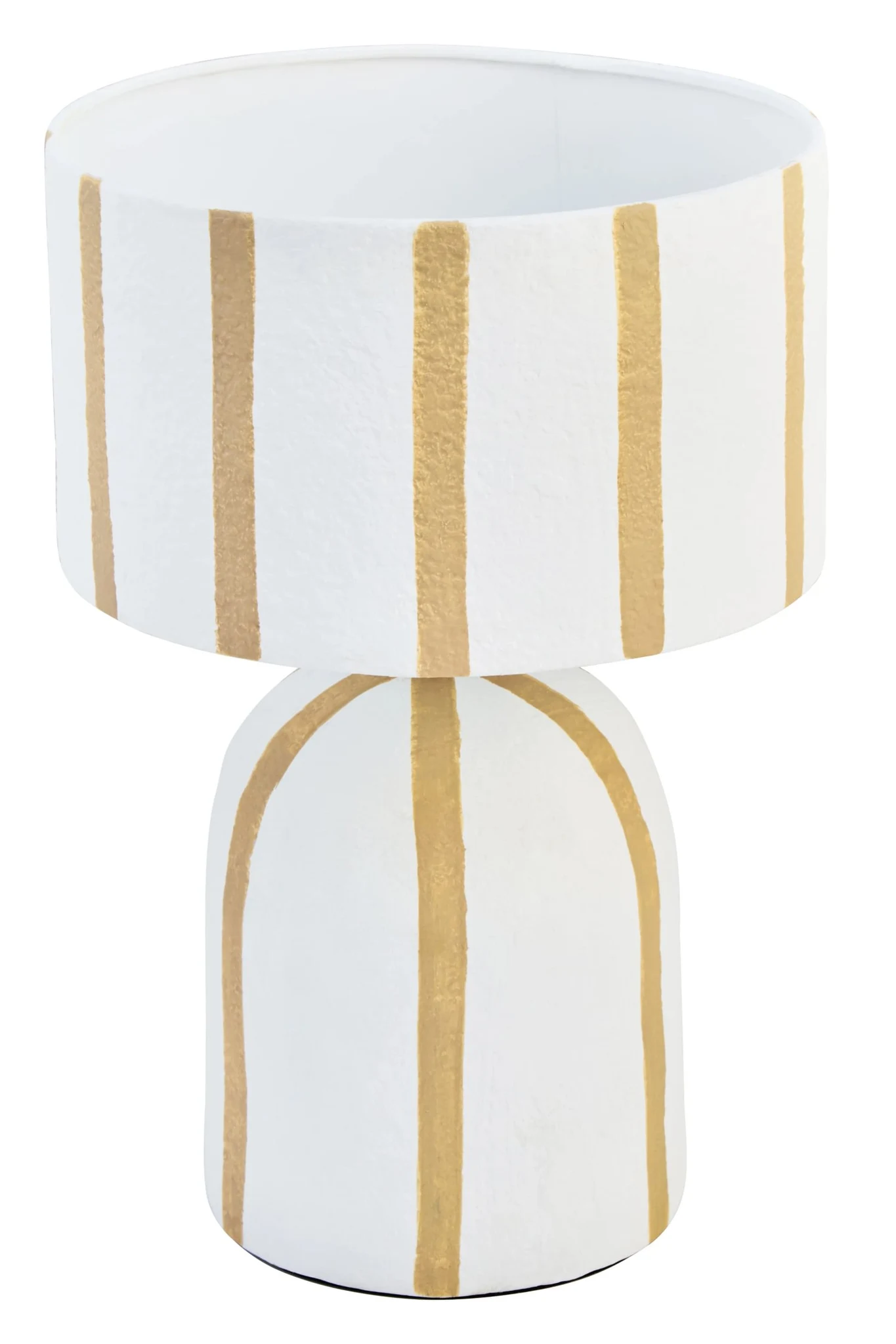 Carta Brown and White Stripe Papier Mache Table Lamp - Table lamps, photo 5 of 7