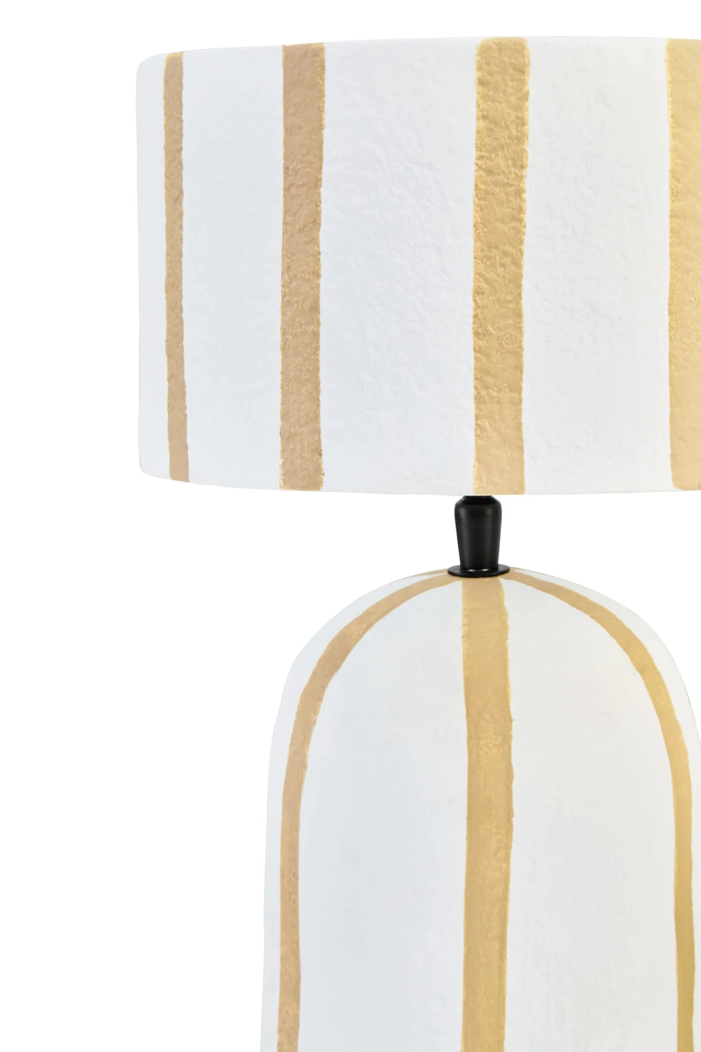 Carta Brown and White Stripe Papier Mache Table Lamp - Table lamps, photo 7 of 7