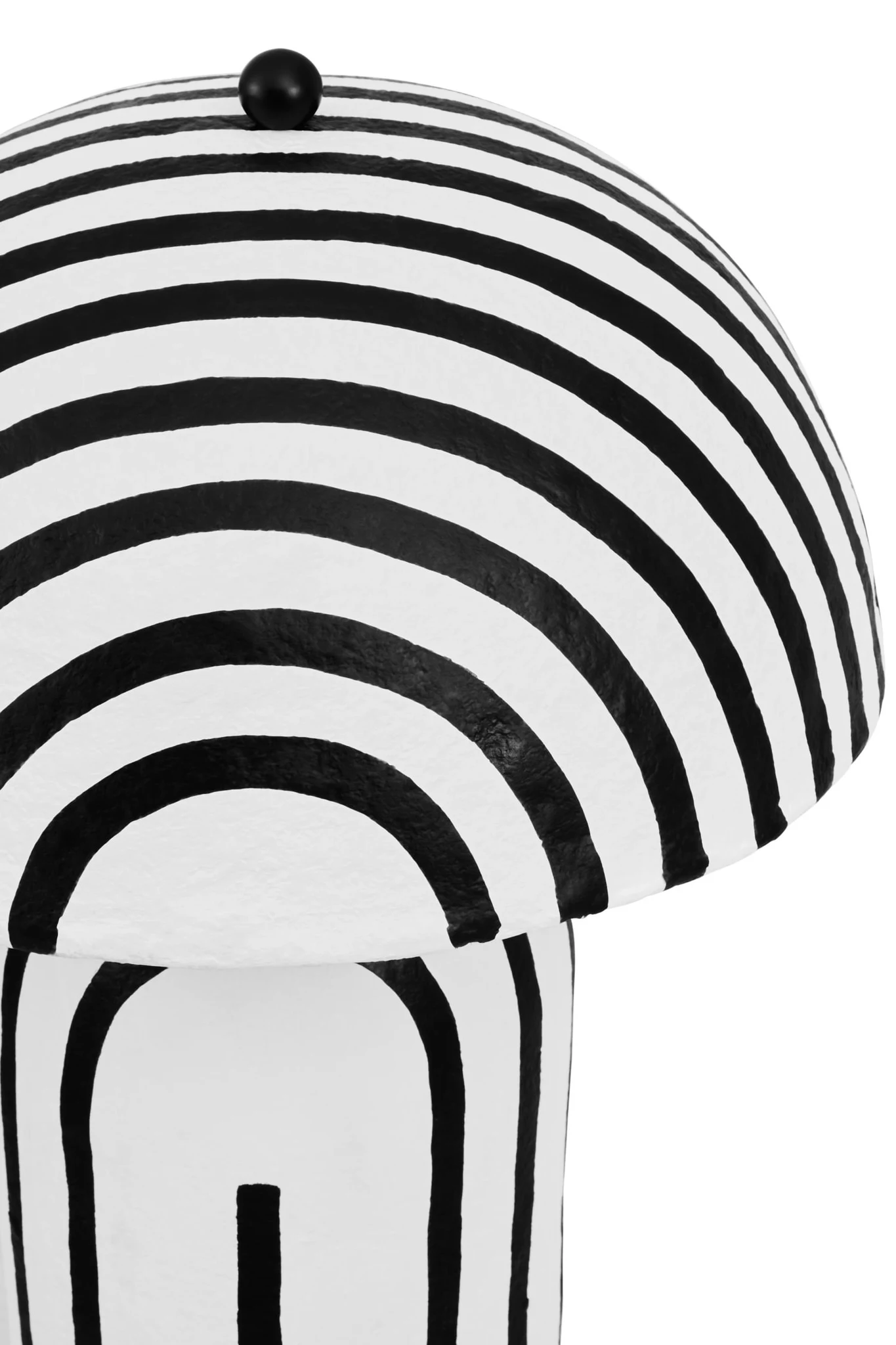 Carta Black and White Stripe Papier Mache Floor Lamp with Dome Shade - Floor lamps, photo 8 of 8