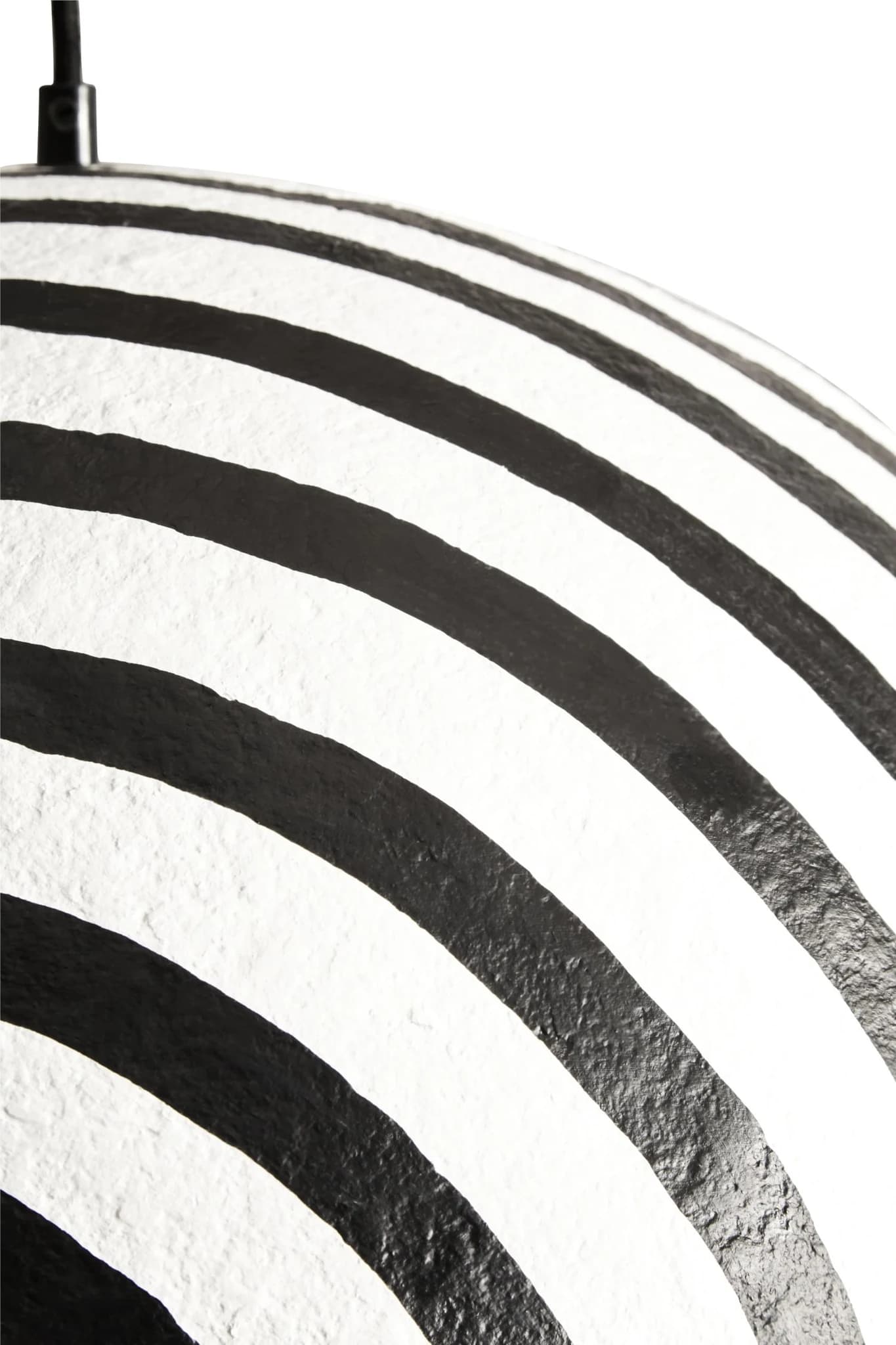 Carta Black and White Stripe Papier Mache Domed Pendant Light - Pendant lights, photo 7 of 8