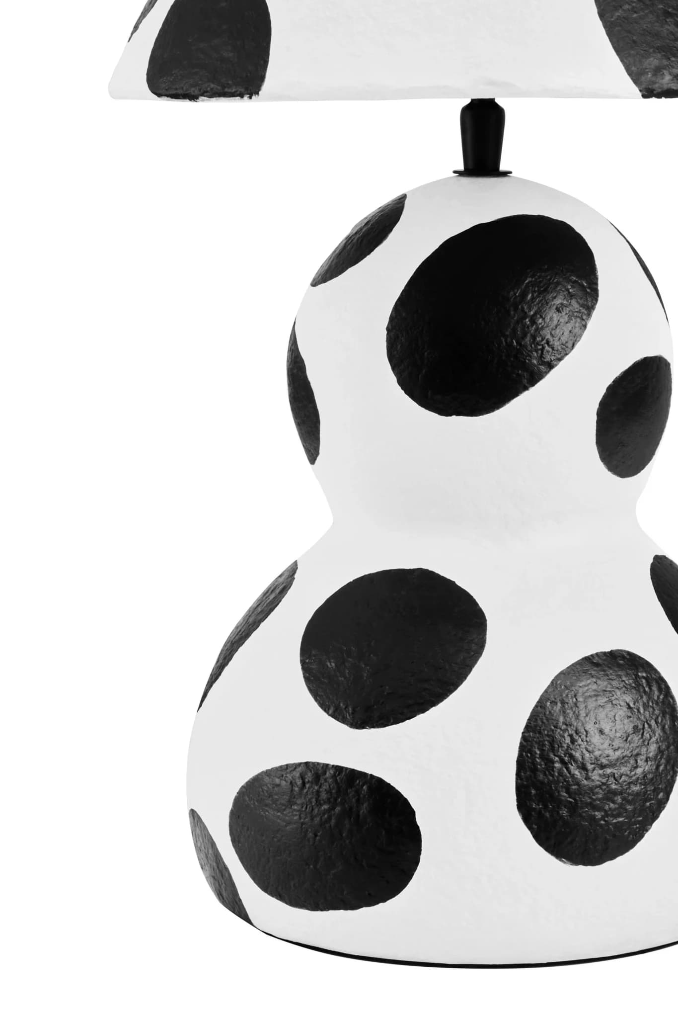 Carta Black and White Polka Dot Papier Mache Table Lamp - Table lamps, photo 8 of 8