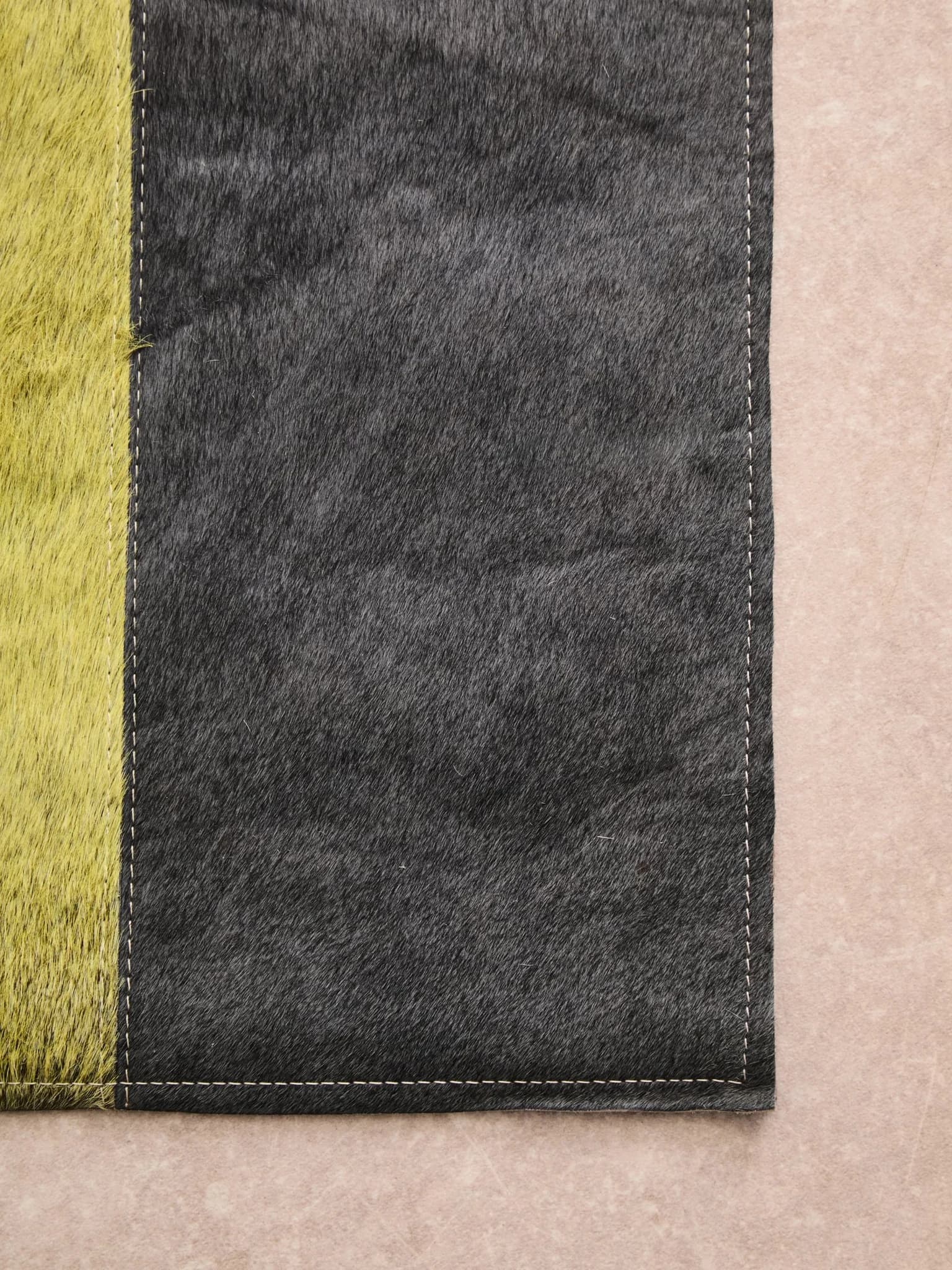 Bosie Safira Small Abstract Hair on Leather Patchwork Rug - Decorative, photo 4 of 8