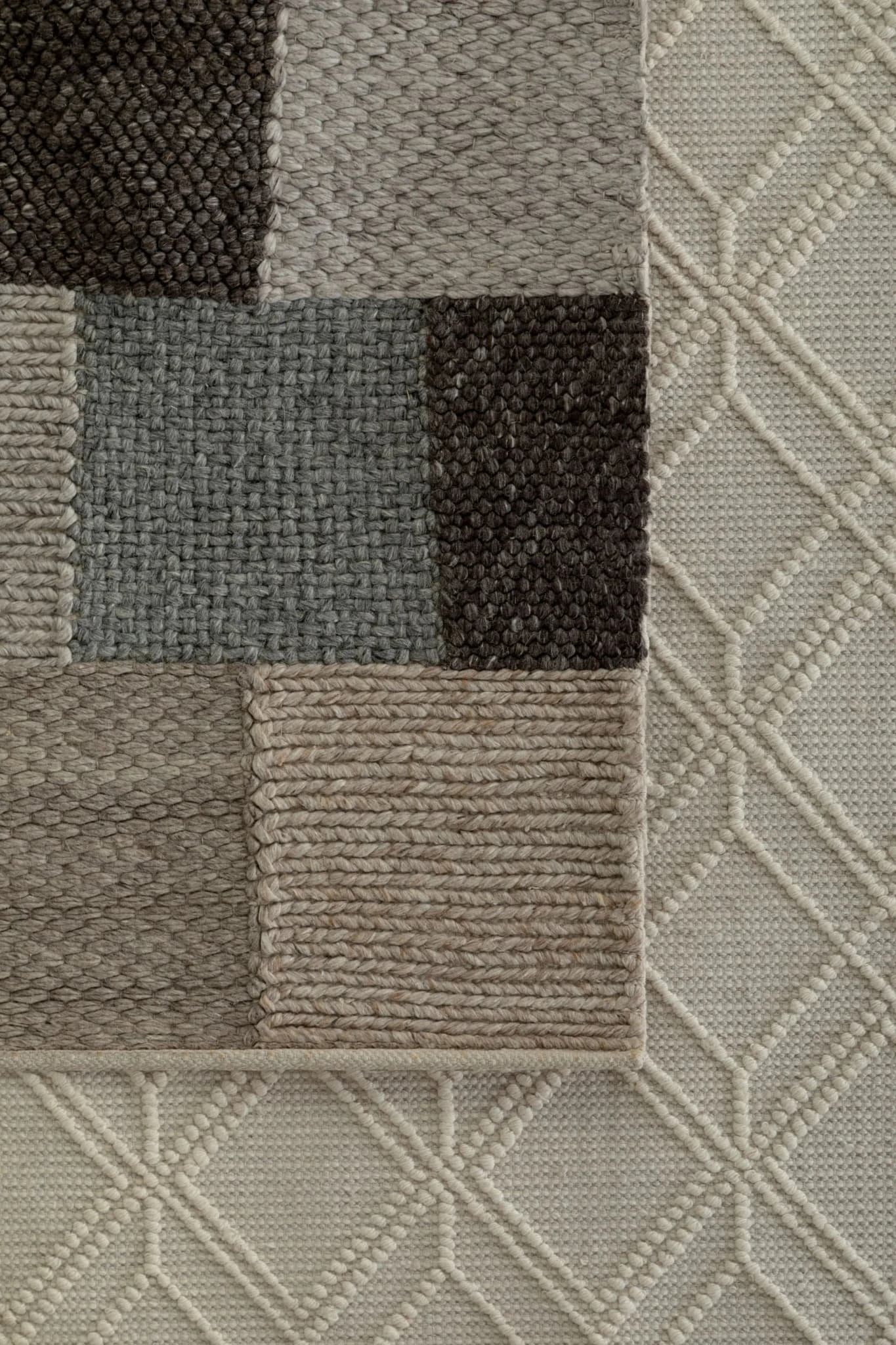 Bosie Jango Natural and Grey Small Grid Design Rug - Decorative, photo 3 of 3