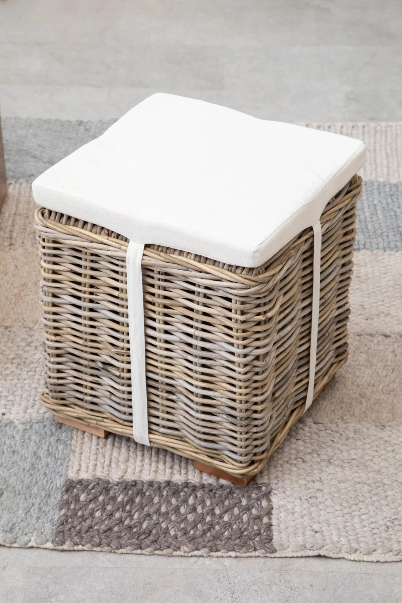 Bosie Jango Natural and Grey Large Grid Design Rug - Decorative, photo 2 of 3