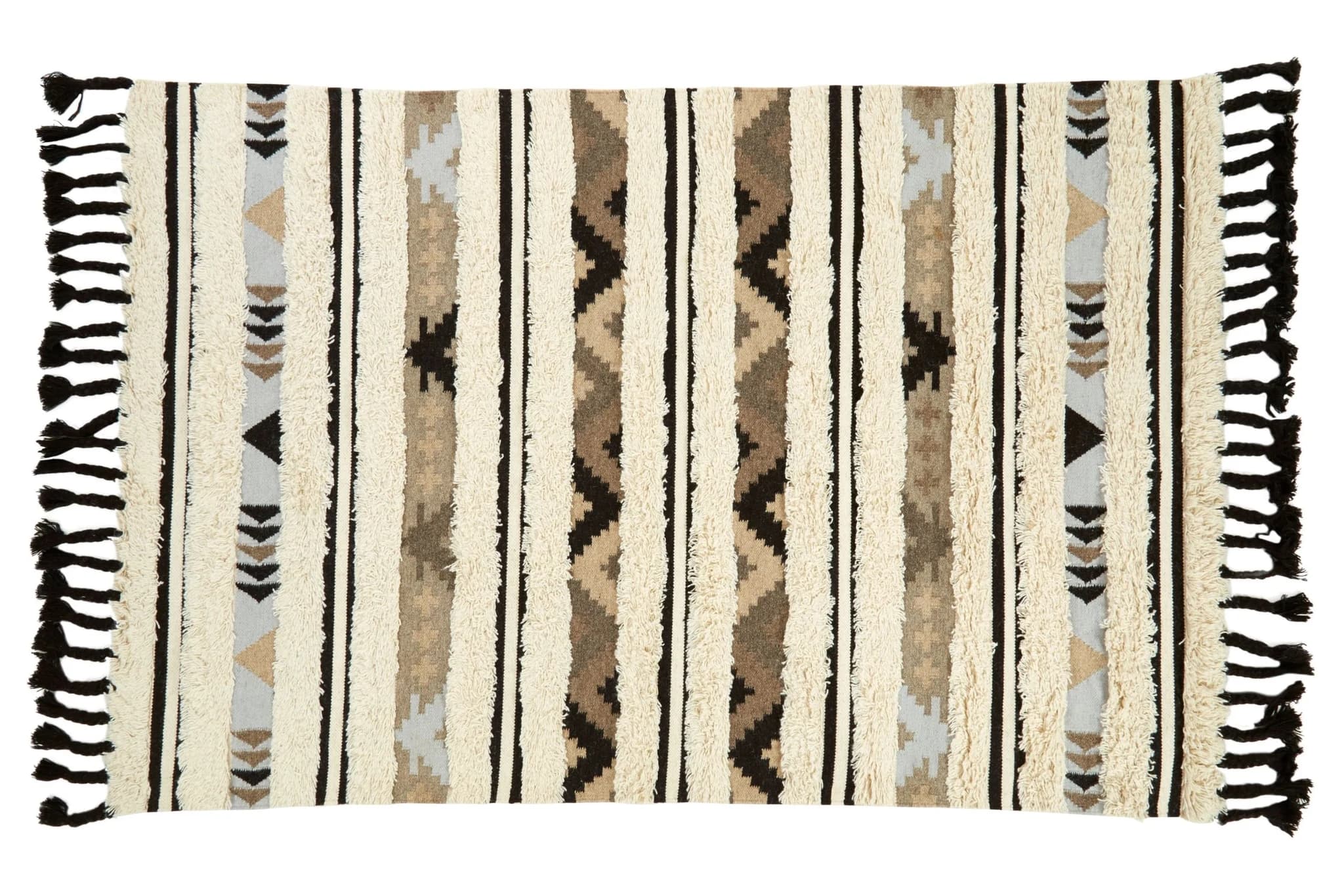 Bosie Jango Cream and Black Large Tribal Rug - Decorative, photo 2 of 2