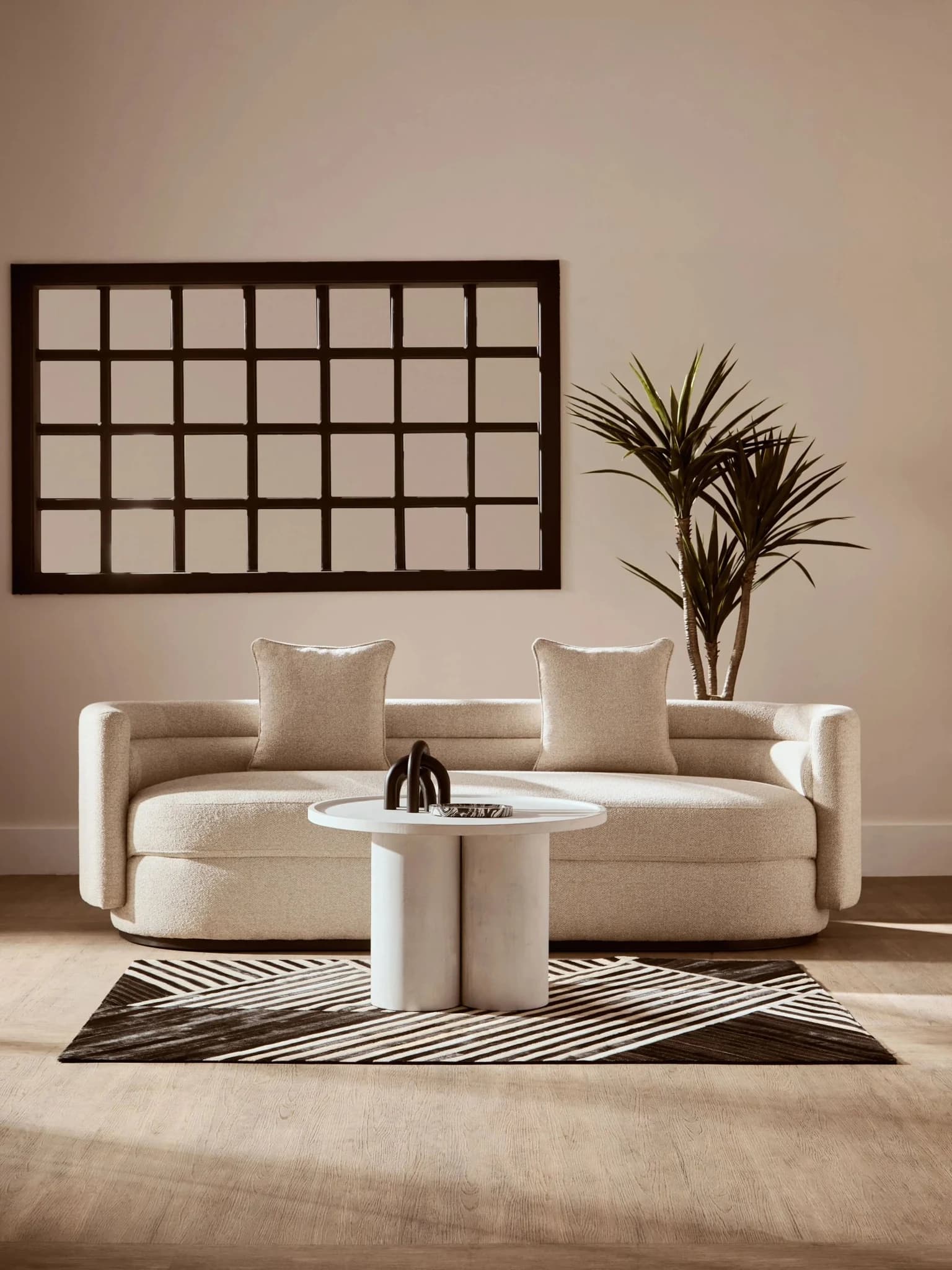 Bosie Safira Black And White Stripes Hair on Leather Small Rug - Decorative, photo 7 of 8