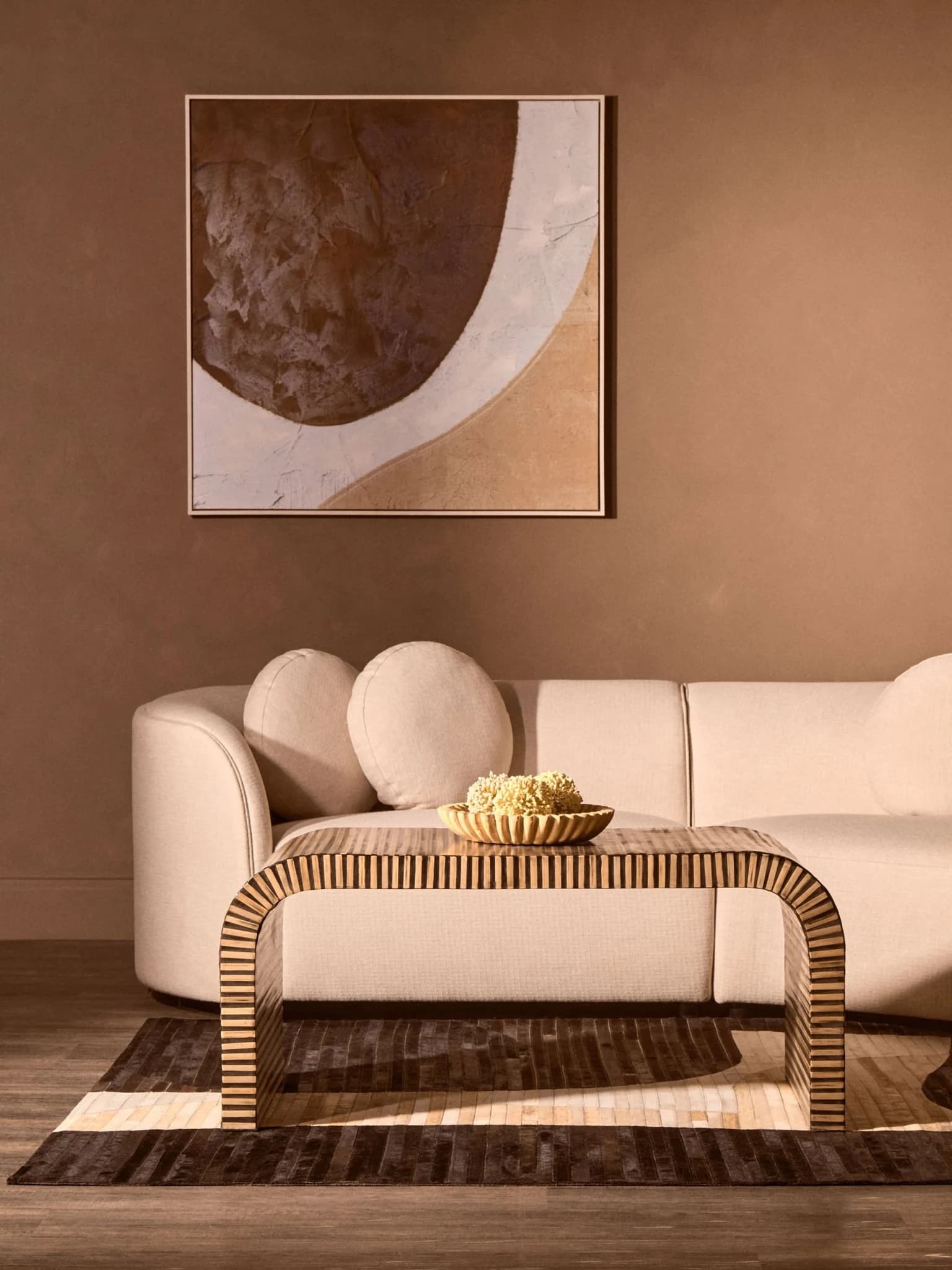 Bosie Safira Black and Natural Abstract Hair On Leather Large Rug - Decorative, photo 6 of 8