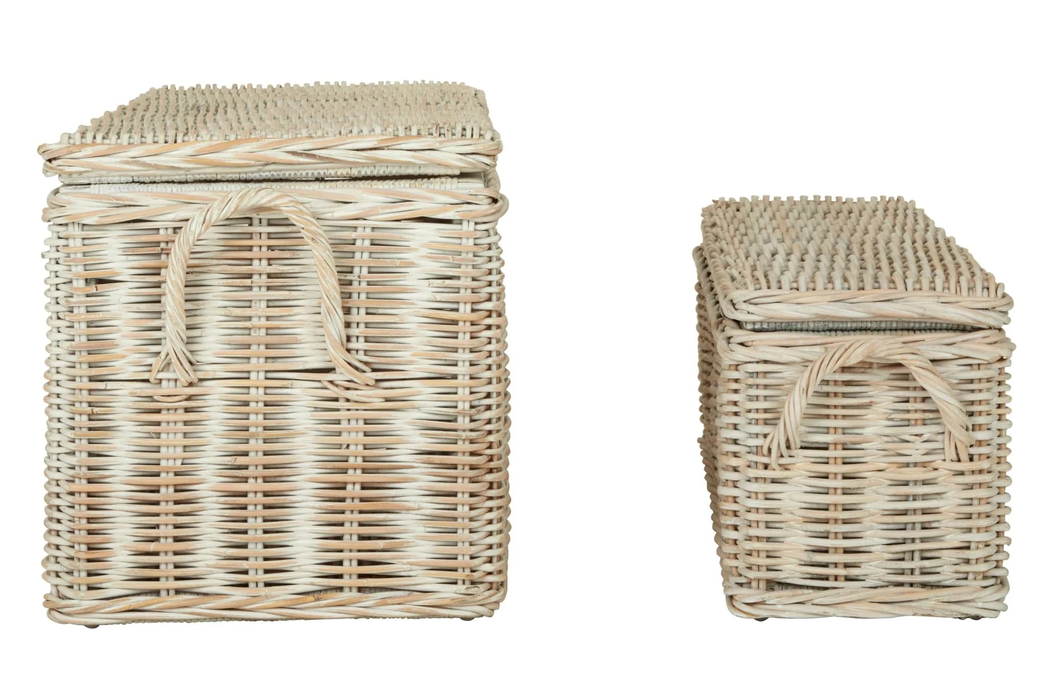 Argento Whitewash Rattan Storage Boxes-Set of 2 - Bookcases & shelving, photo 4 of 8