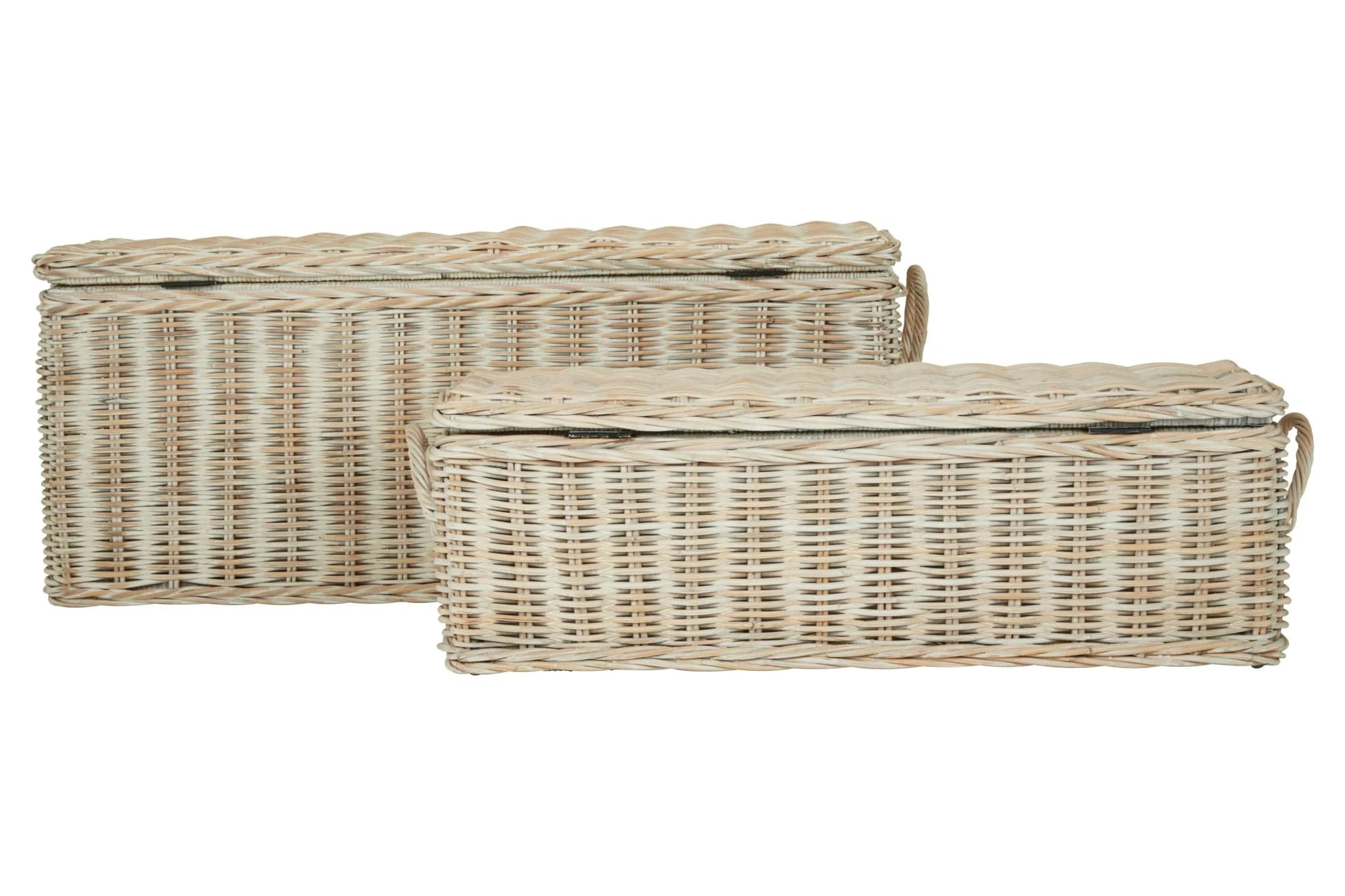 Argento Whitewash Rattan Storage Boxes-Set of 2 - Bookcases & shelving, photo 3 of 8