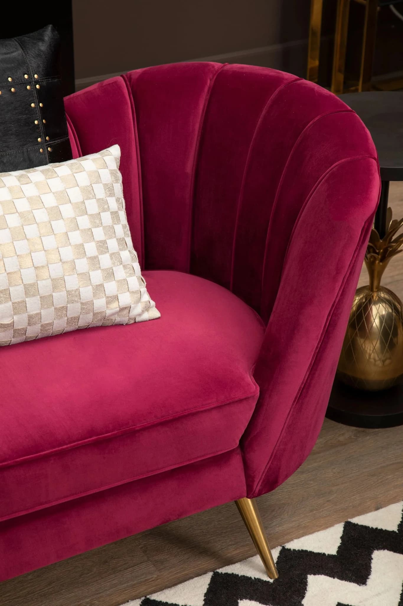 Bosie Kensington Townhouse Cream And Gold Check Cushion - Decorative, photo 3 of 3
