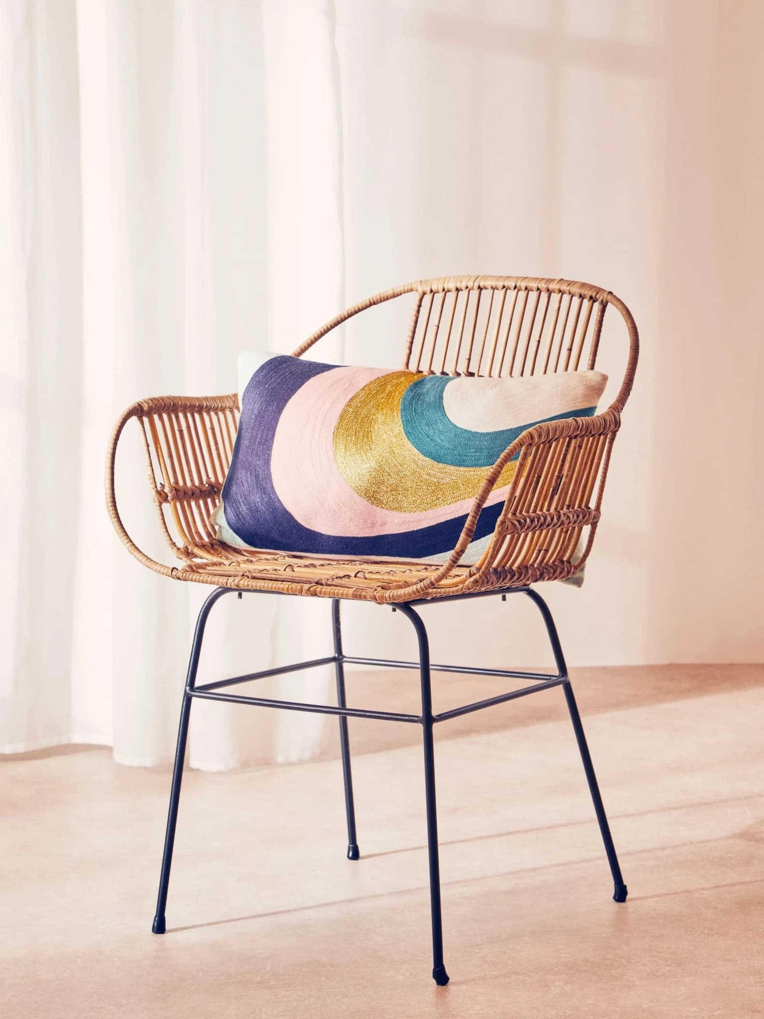 Bosie Ozella Multi Colour Abstract Arc Design Rectangular Cushion - Decorative, photo 3 of 8