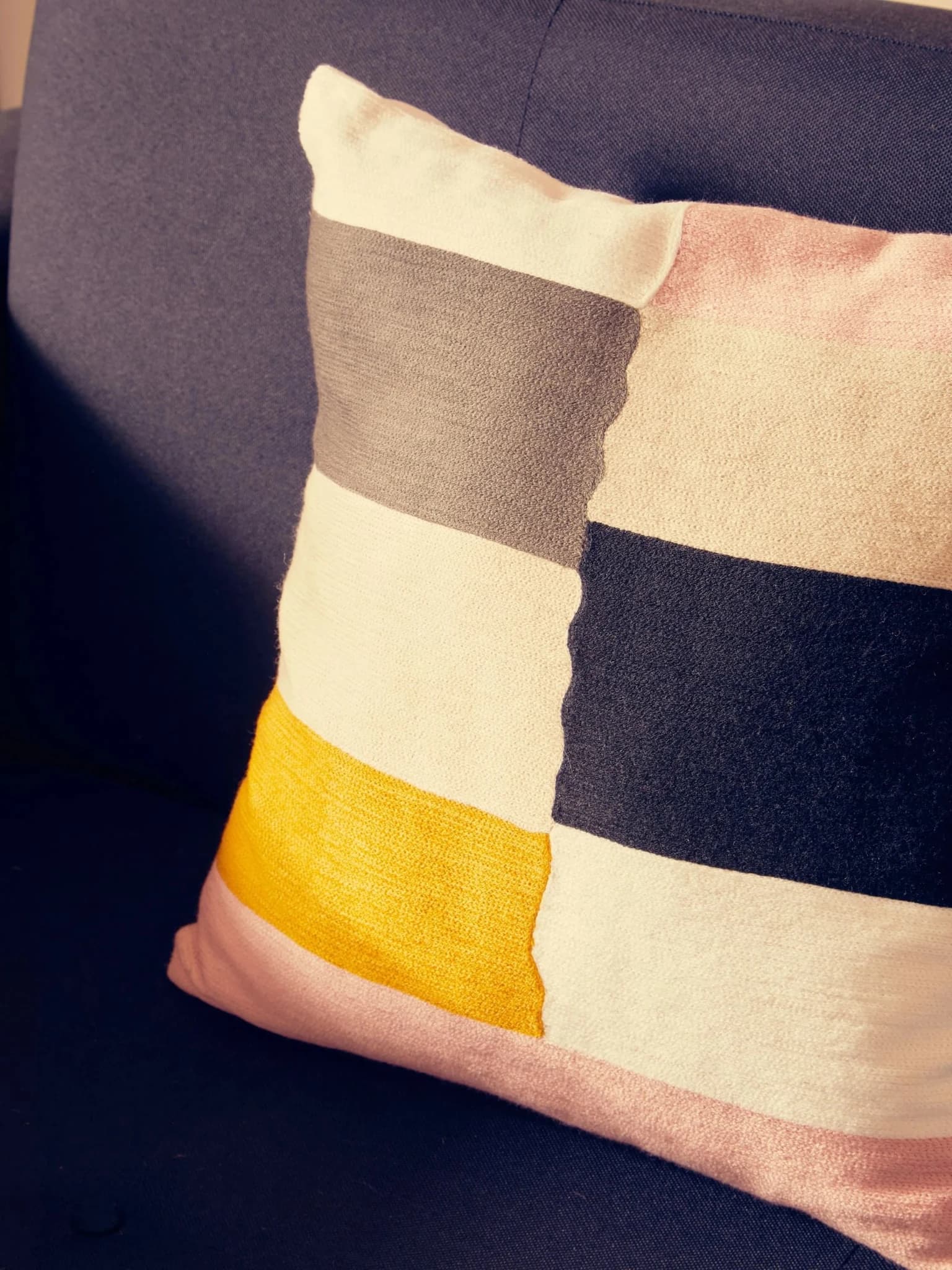 Bosie Ozella Colour Block Design Square Cushion - Decorative, photo 2 of 8