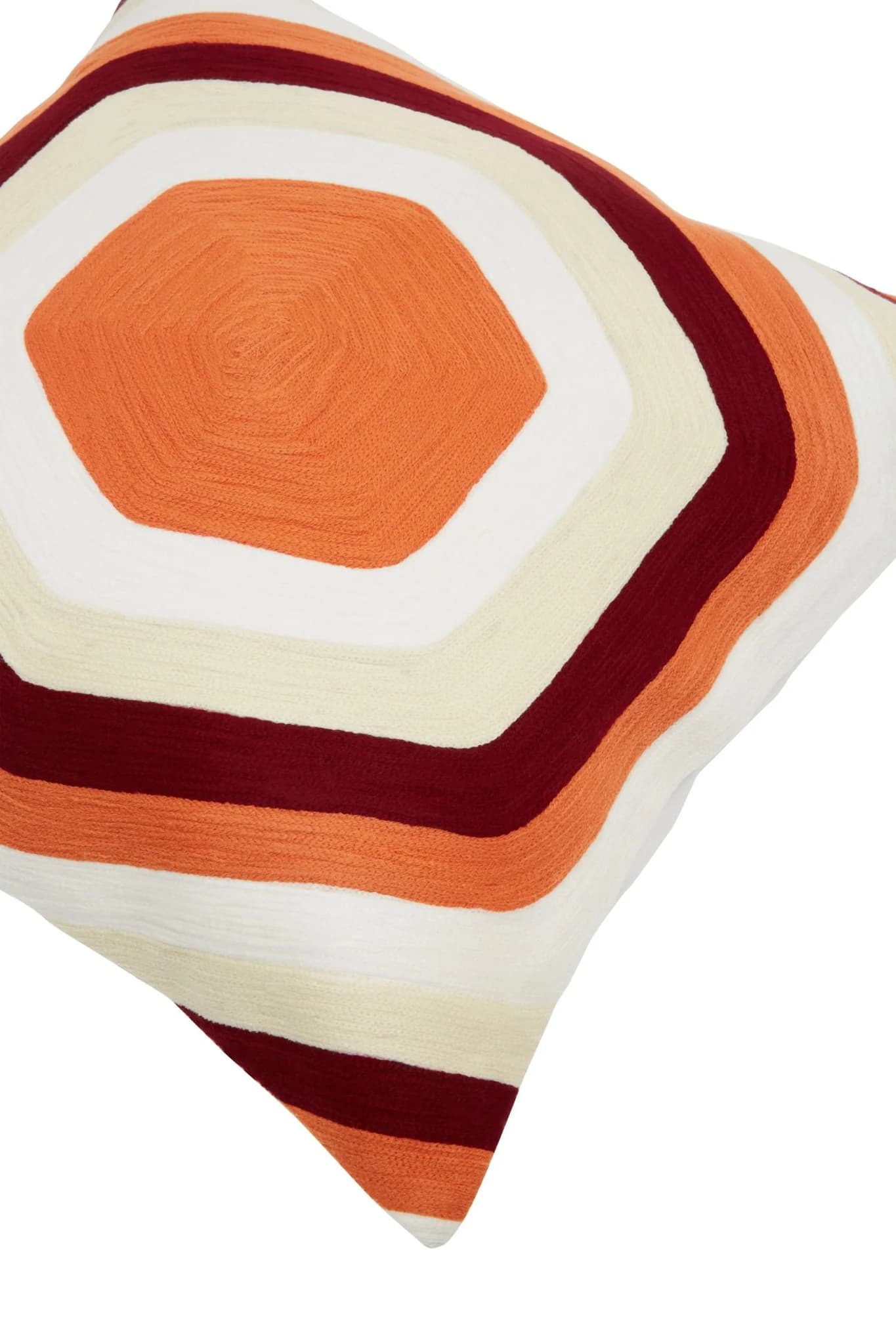 Bosie Ozella Burnt Orange Hexagonal Design Square Cushion - Decorative, photo 7 of 8