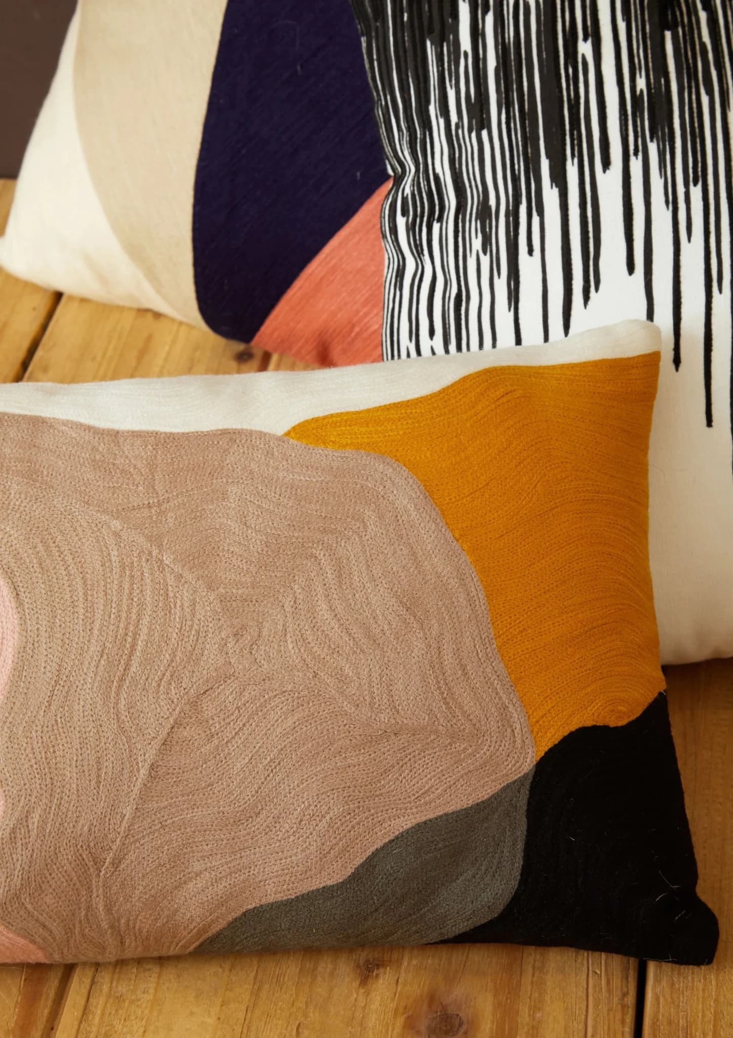 Bosie Ozella Multi Coloured Abstract Terrain Design Rectangular Cushion - Decorative, photo 2 of 6