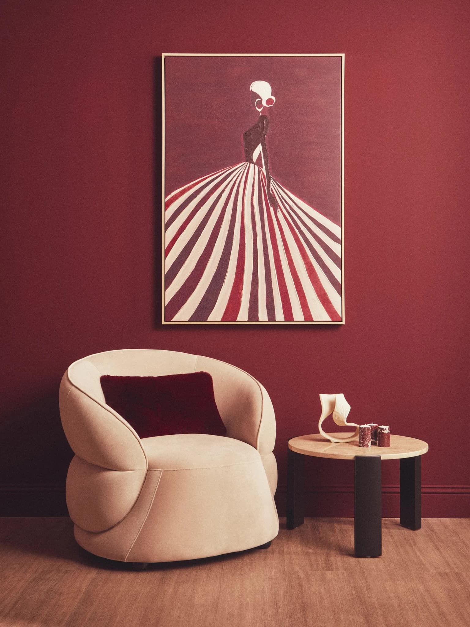 Bosie Lamina Red Wine Rectangular Cushion - Decorative, photo 2 of 8