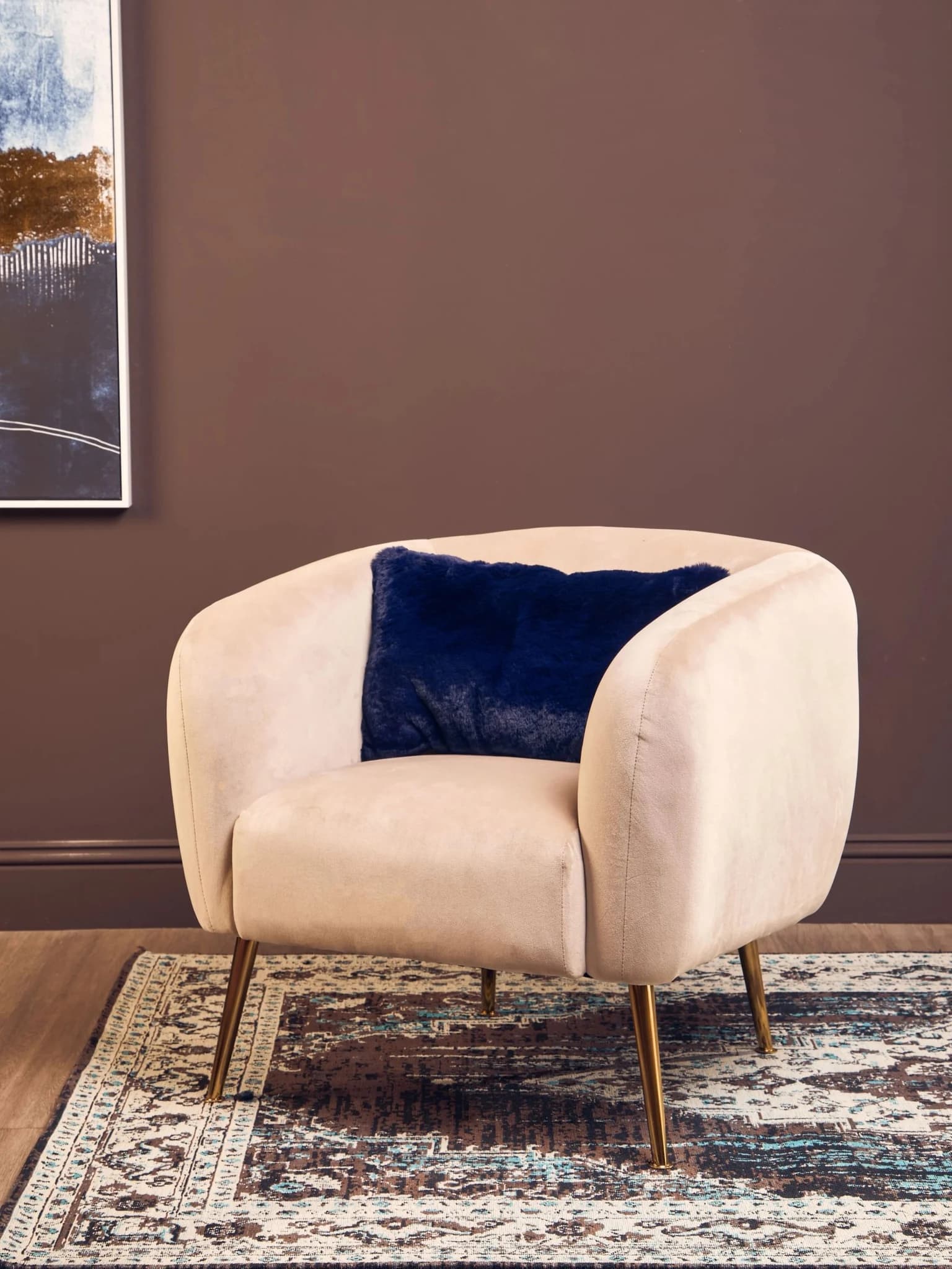 Bosie Lamina Navy Blue Rectangular Cushion - Decorative, photo 4 of 8
