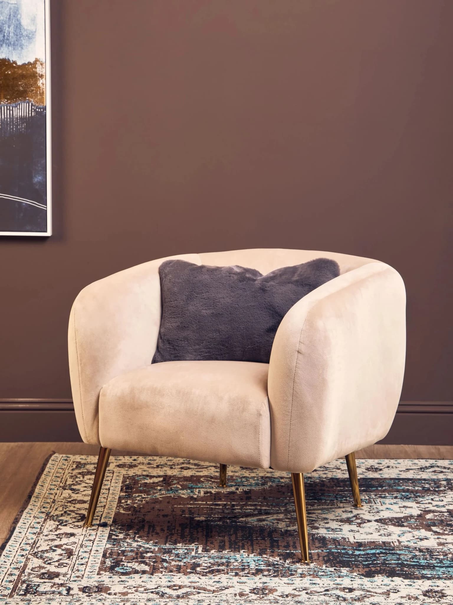 Bosie Lamina Grey Rectangular Fur Cushion - Decorative, photo 4 of 8