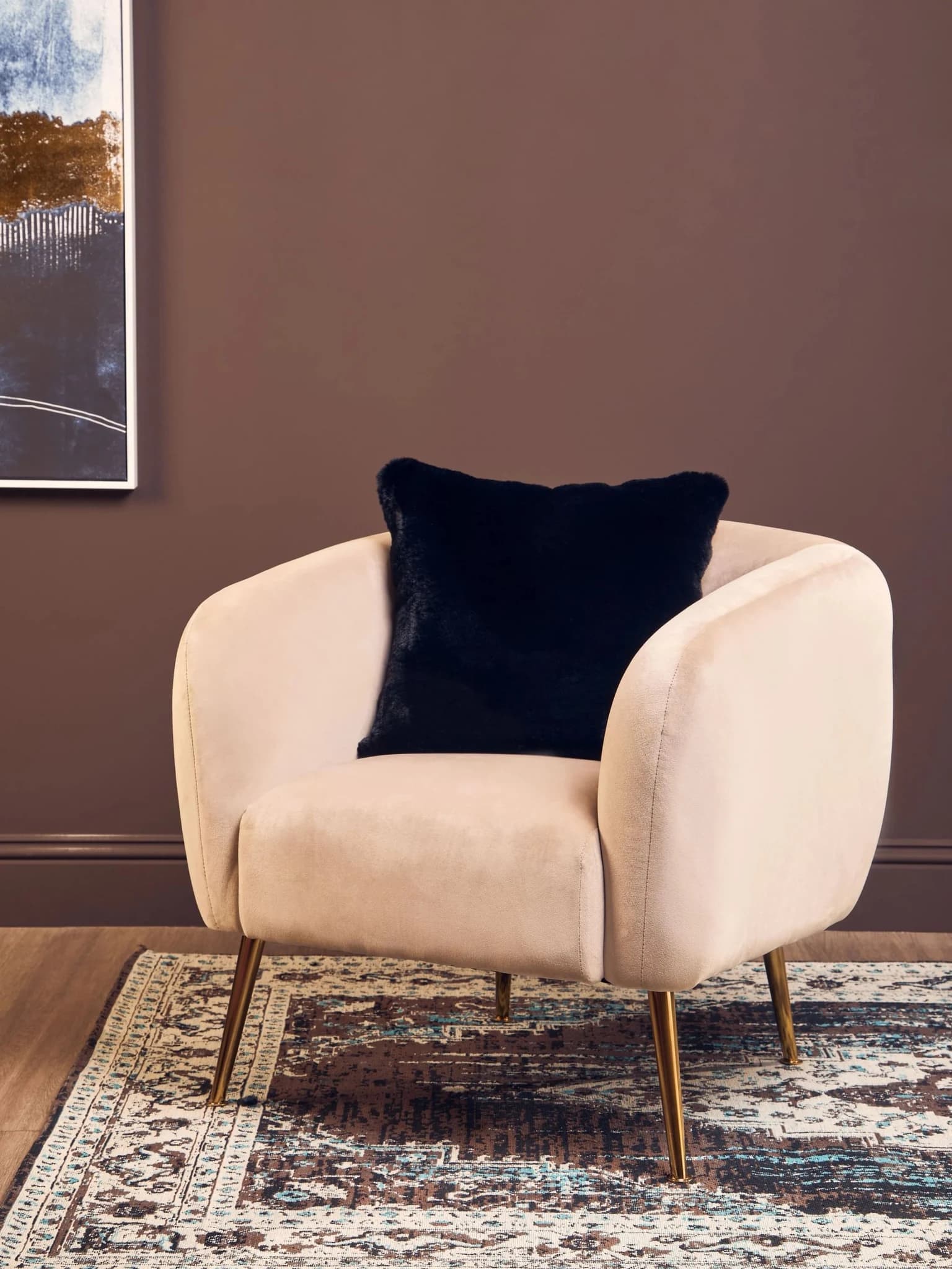 Bosie Lamina Black Square Fur Cushion - Decorative, photo 5 of 8
