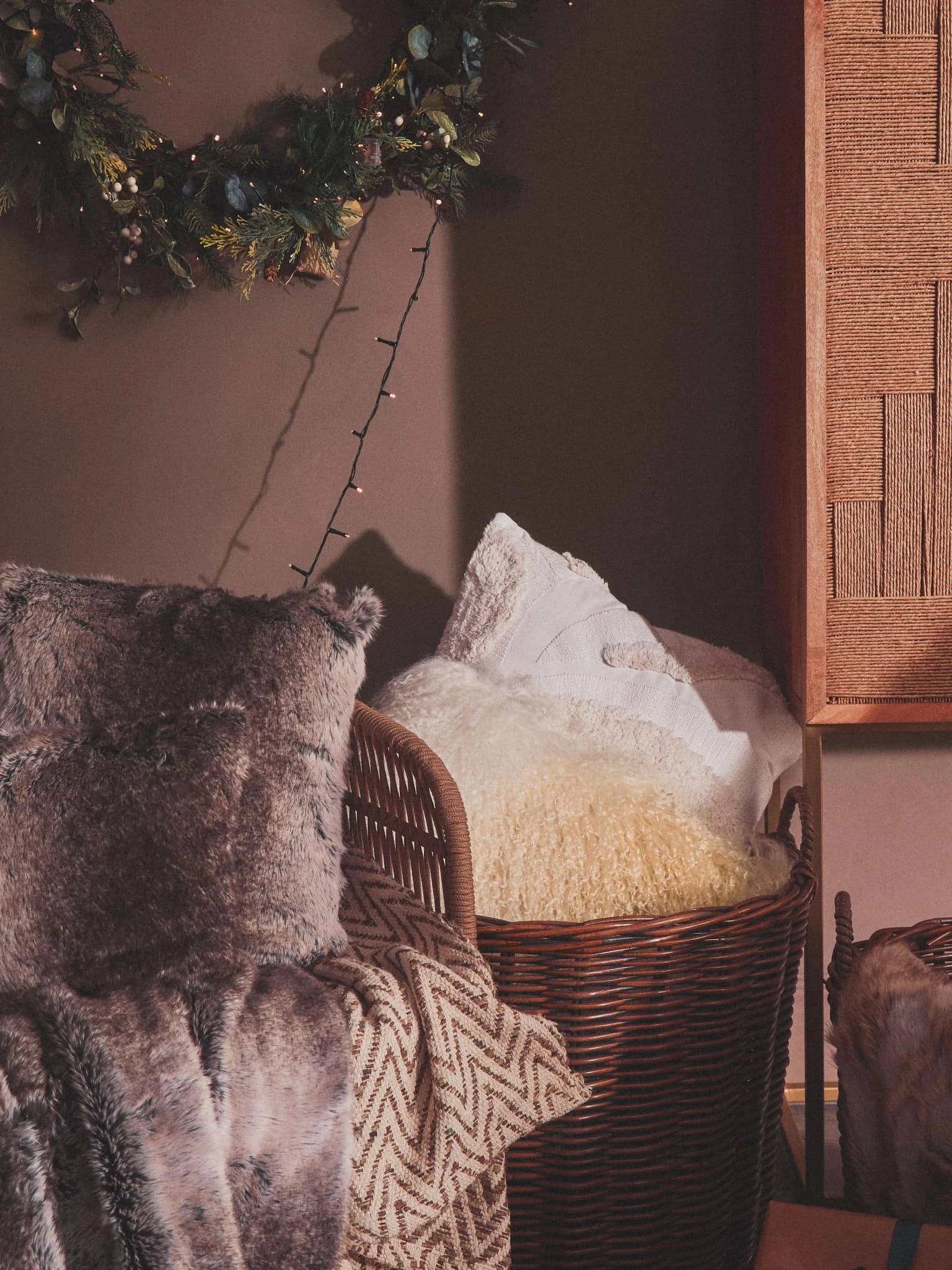 Bosie Lamina Mocha Ombre Square Fur Cushion - Decorative, photo 3 of 8