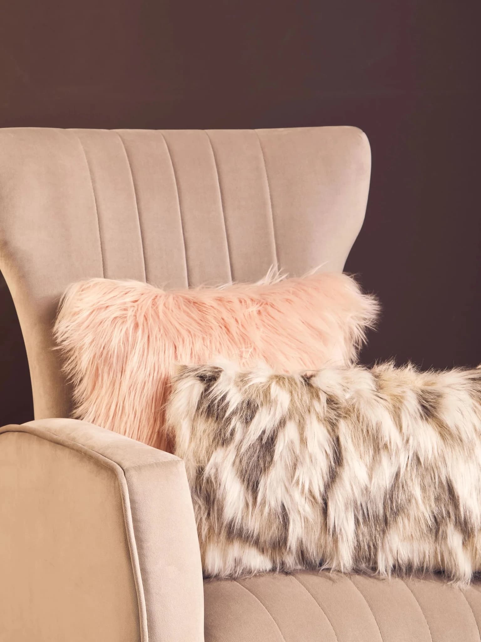 Bosie Lamina Natural Rectangular Fur Cushion - Decorative, photo 3 of 8
