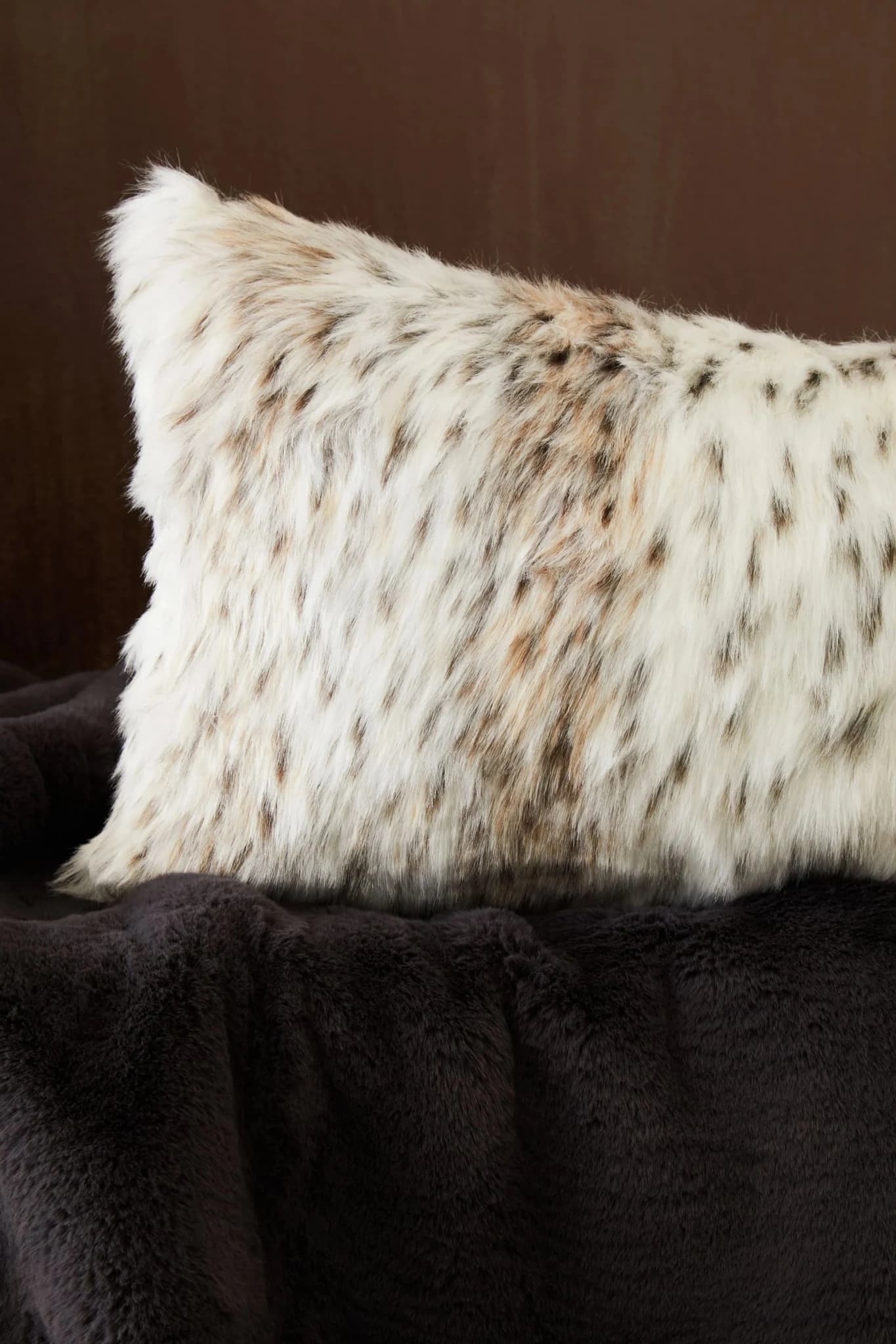 Bosie Lamina Animal Print Rectangular Fur Cushion - Decorative, photo 2 of 8