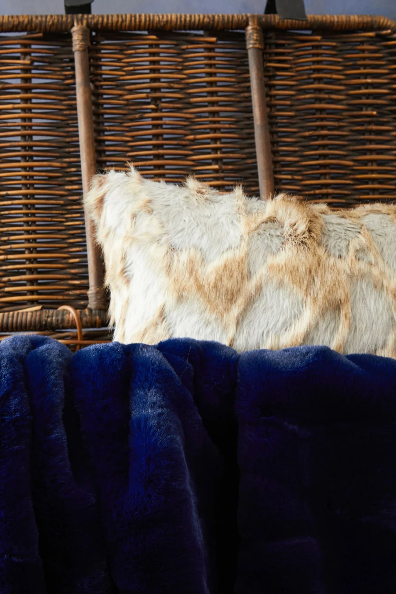 Bosie Lamina Grey And Natural Fur Cushion - Decorative, photo 2 of 8