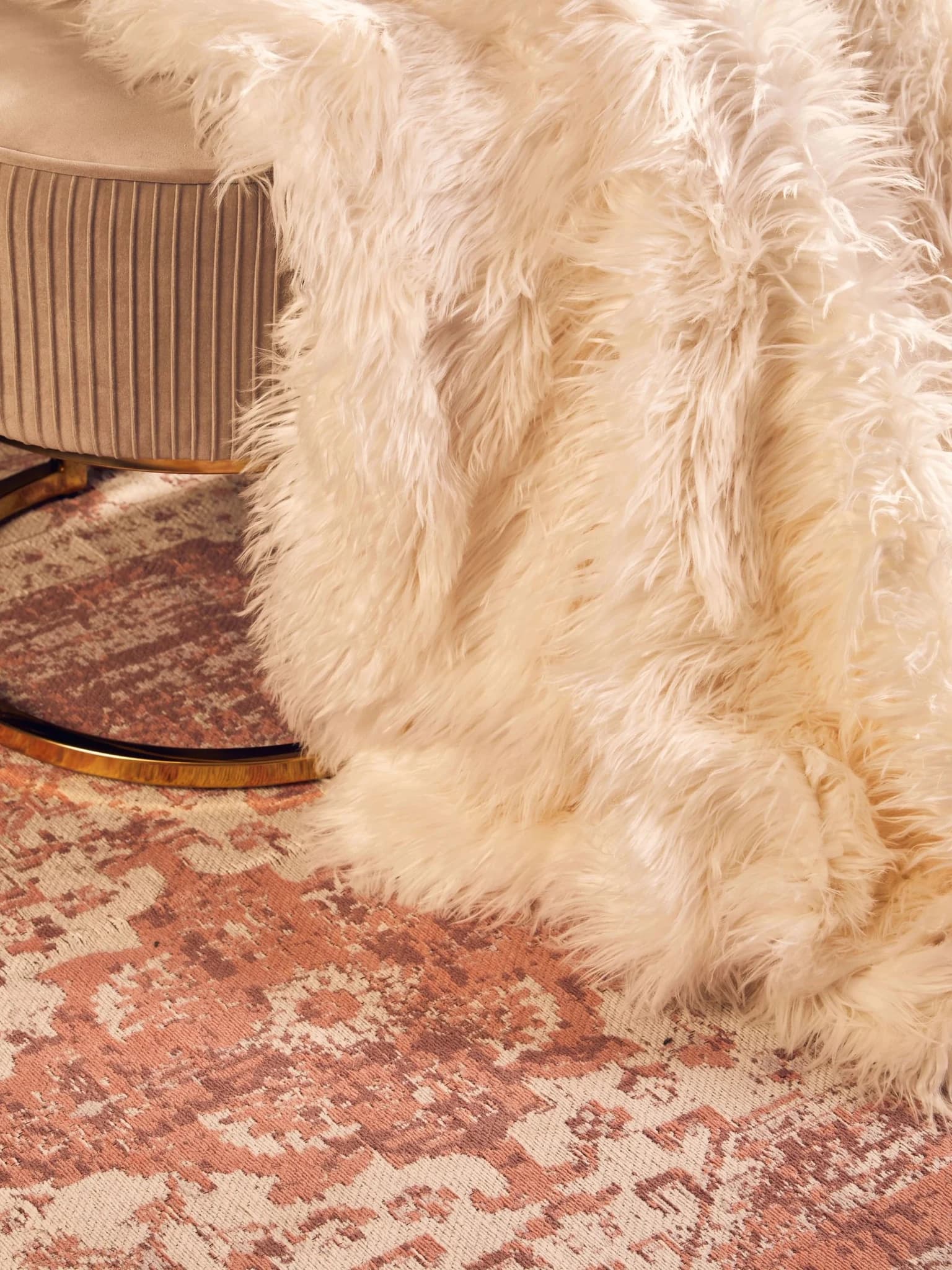 Bosie Lamina Cream Faux Fur Throw - Decorative, photo 6 of 8