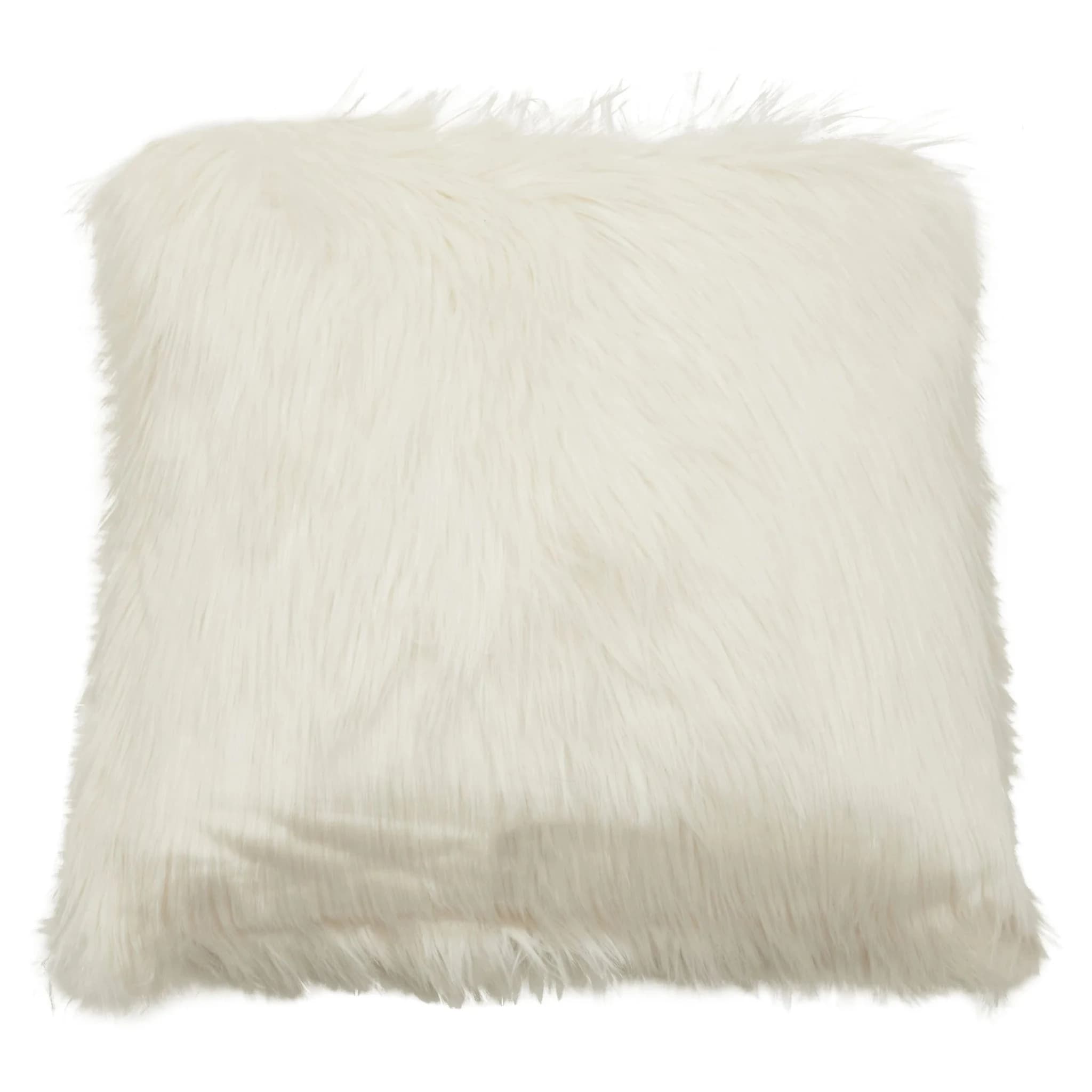 Bosie Lamina Cream Square Fur Cushion - Decorative, photo 7 of 8