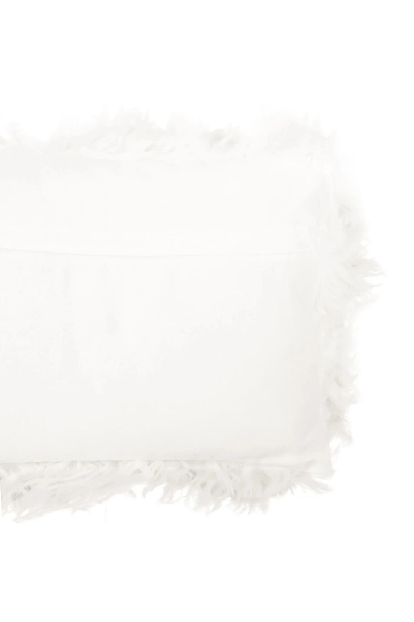 Bosie Real Mongolian Fur White Rectangular Cushion - Decorative, photo 2 of 4