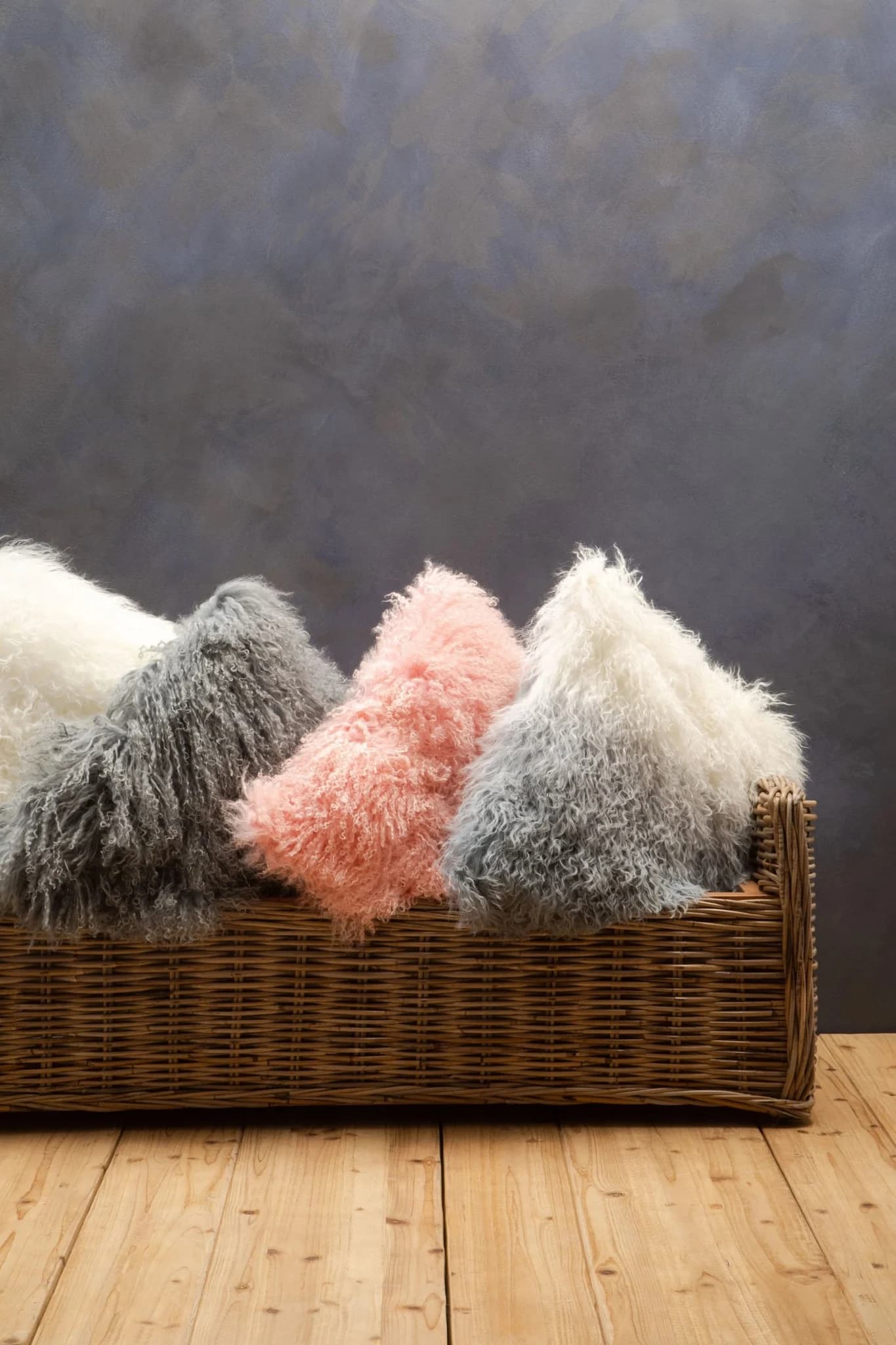 Bosie Real Mongolian Fur Grey Square Cushion - Decorative, photo 6 of 8