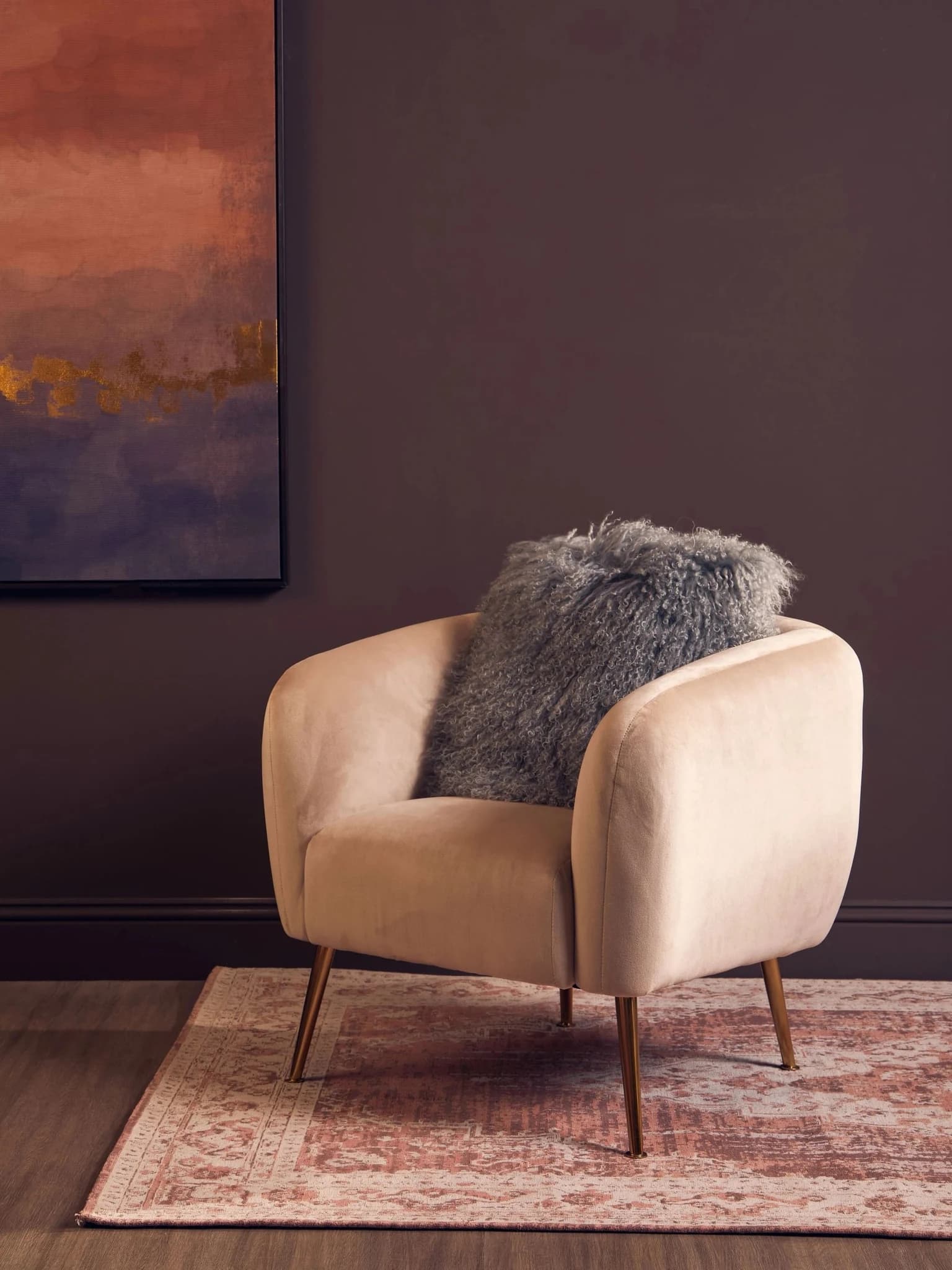 Bosie Real Mongolian Fur Grey Square Cushion - Decorative, photo 3 of 8