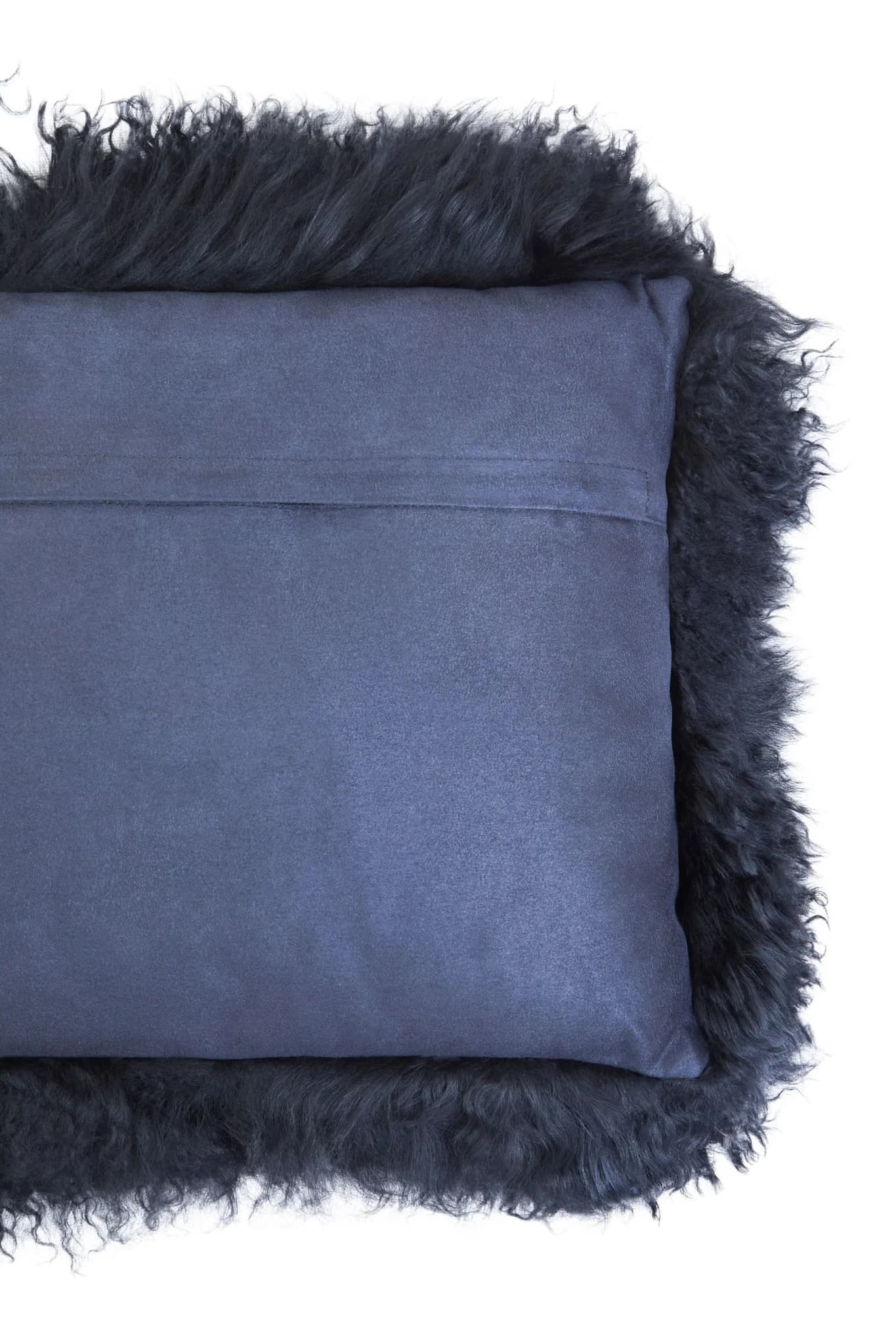 Bosie Real Mongolian Fur Black Rectangular Cushion - Decorative, photo 6 of 8