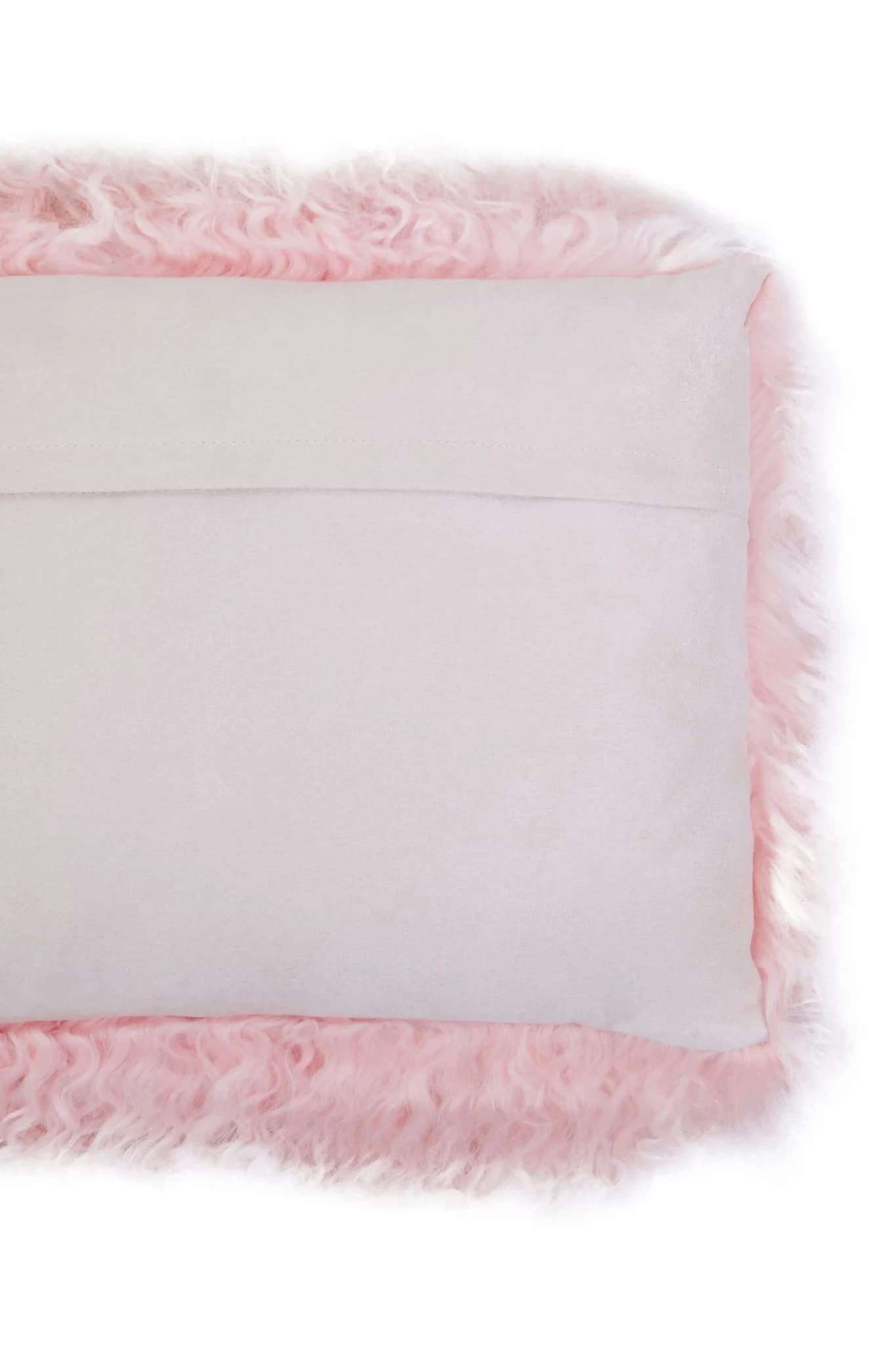 Bosie Real Mongolian Fur Pink Rectangular Cushion - Decorative, photo 3 of 5