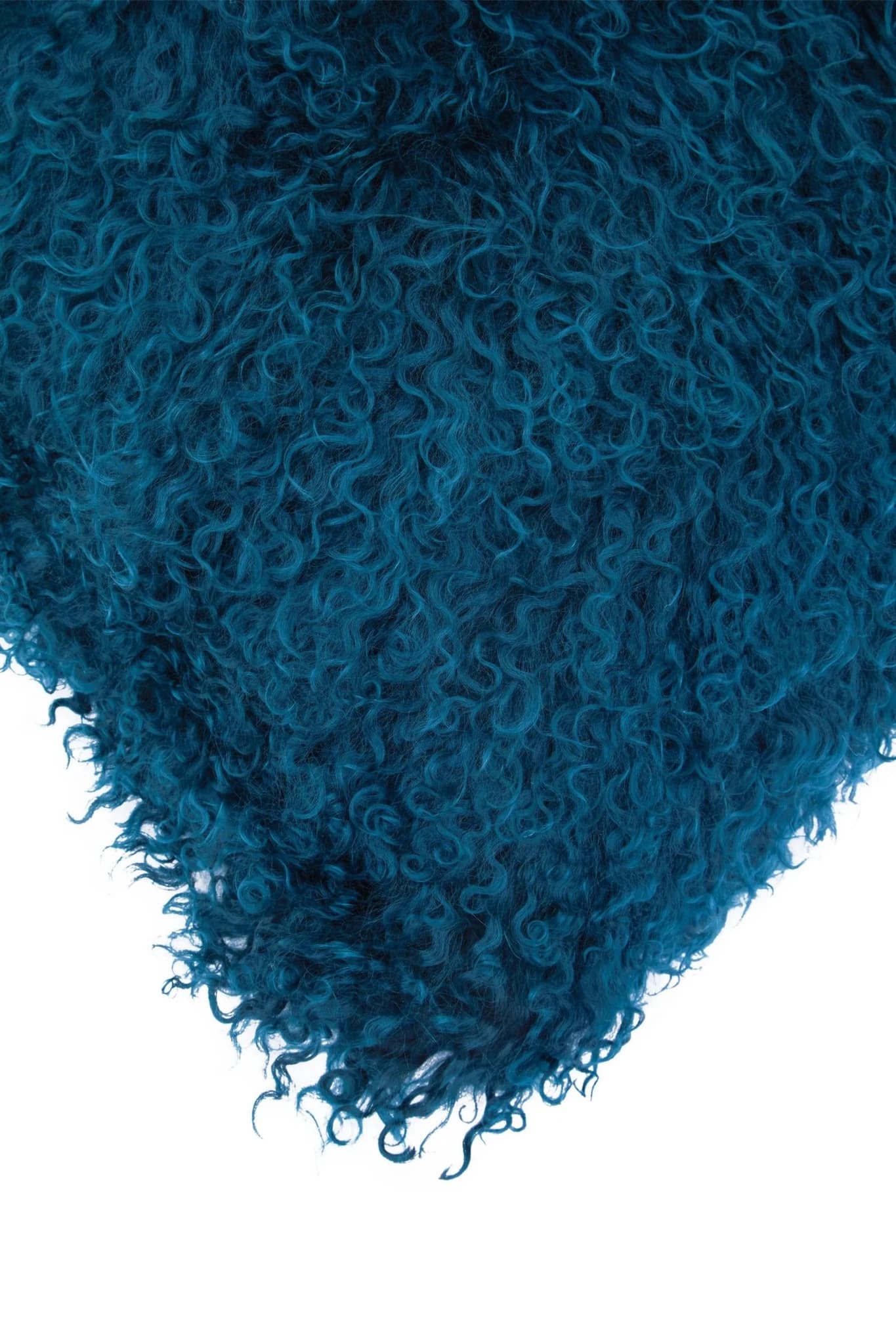 Bosie Real Mongolian Fur Teal Rectangular Cushion - Decorative, photo 4 of 4